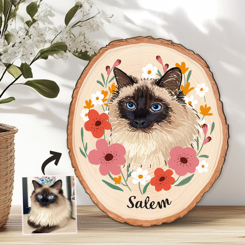 Custom Dog Portrait Wooden Hanging, Custom Pet Portrait Using Pet Photo, Dog Memorial Gift, Dog Portrait Wall Art, Pet Loss Sympathy Gift. WHBILUMMIE2