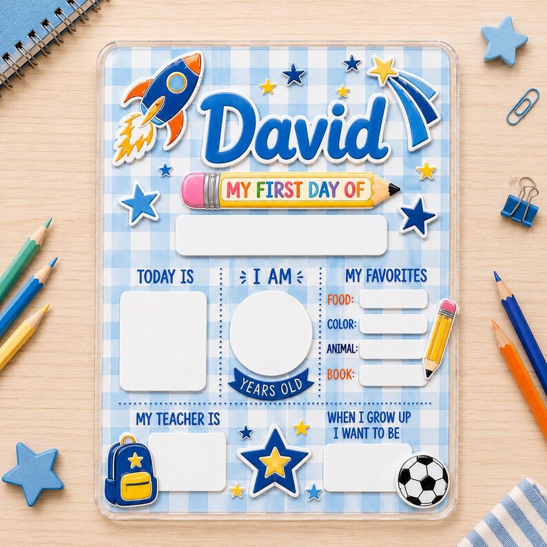 Personalized First And Last Day Of School Sign, Reusable School Sign, Back To School Gift, Dry Erase Board, First Day of School Board. DEBBILIMIE1