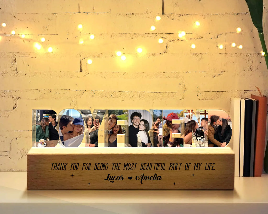Custom Boyfriend Photo Night Light, Couple Photo Gift, Valentines Gift, Gift for Couple, Anniversary Gift, Gift for Him, Romantic Gift.NLFRBILUMIE11