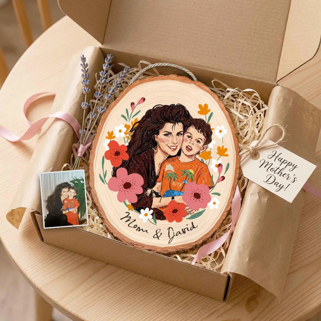 Custom Grandma Portrait Wooden Hanging, Custom Family Portrait From Photo, Grandma Mother's Day Gift, Nana Gift, Grandma Gift From Grandkids. MDBILUMIE12