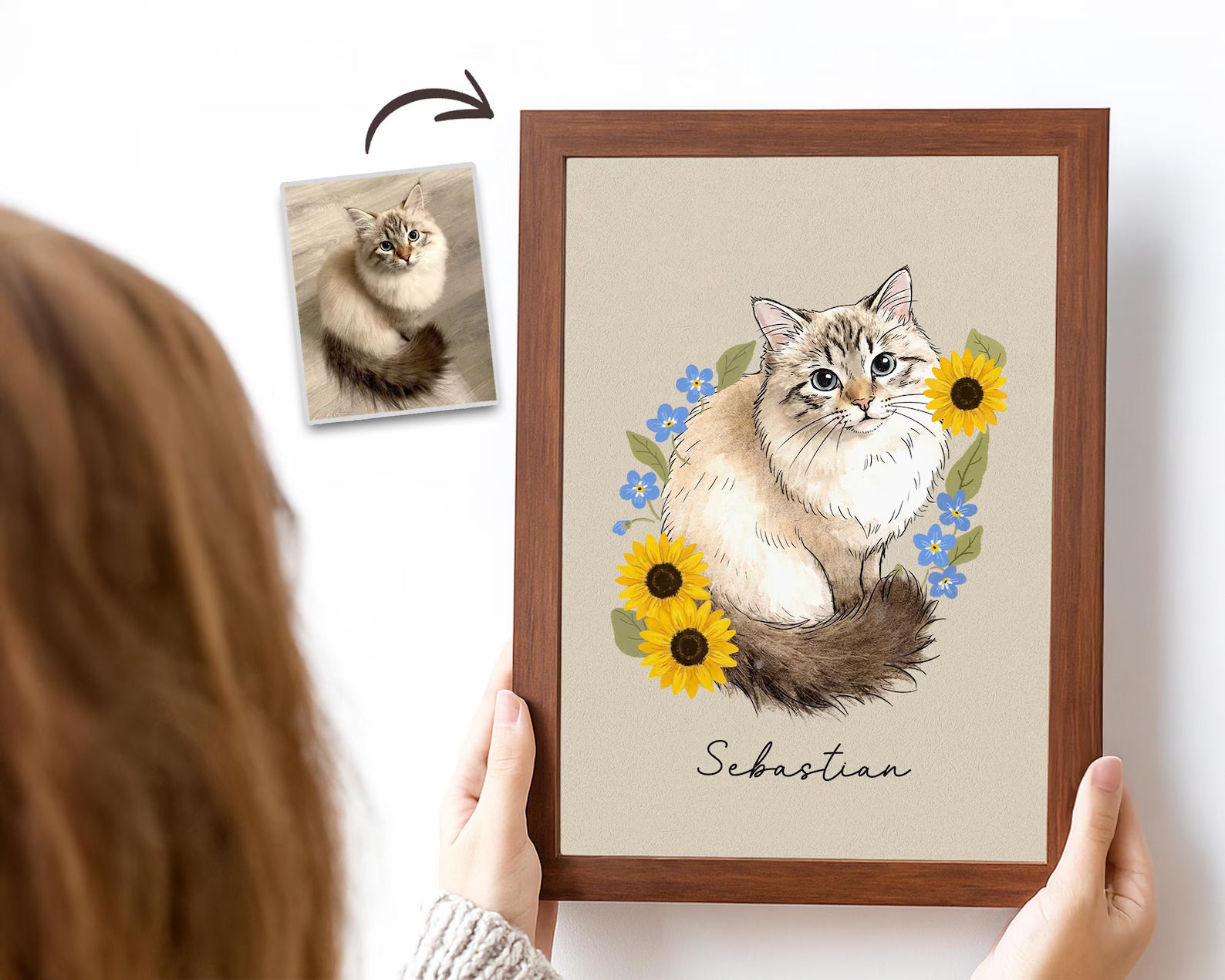 Custom Pet Portrait From Photo Poster, Custom Dog Portrait Poster, Pet Portrait Art, Pet Memorial Gift, Dog Mom Gift, Pet Lover Gift. PTBILUMIE1