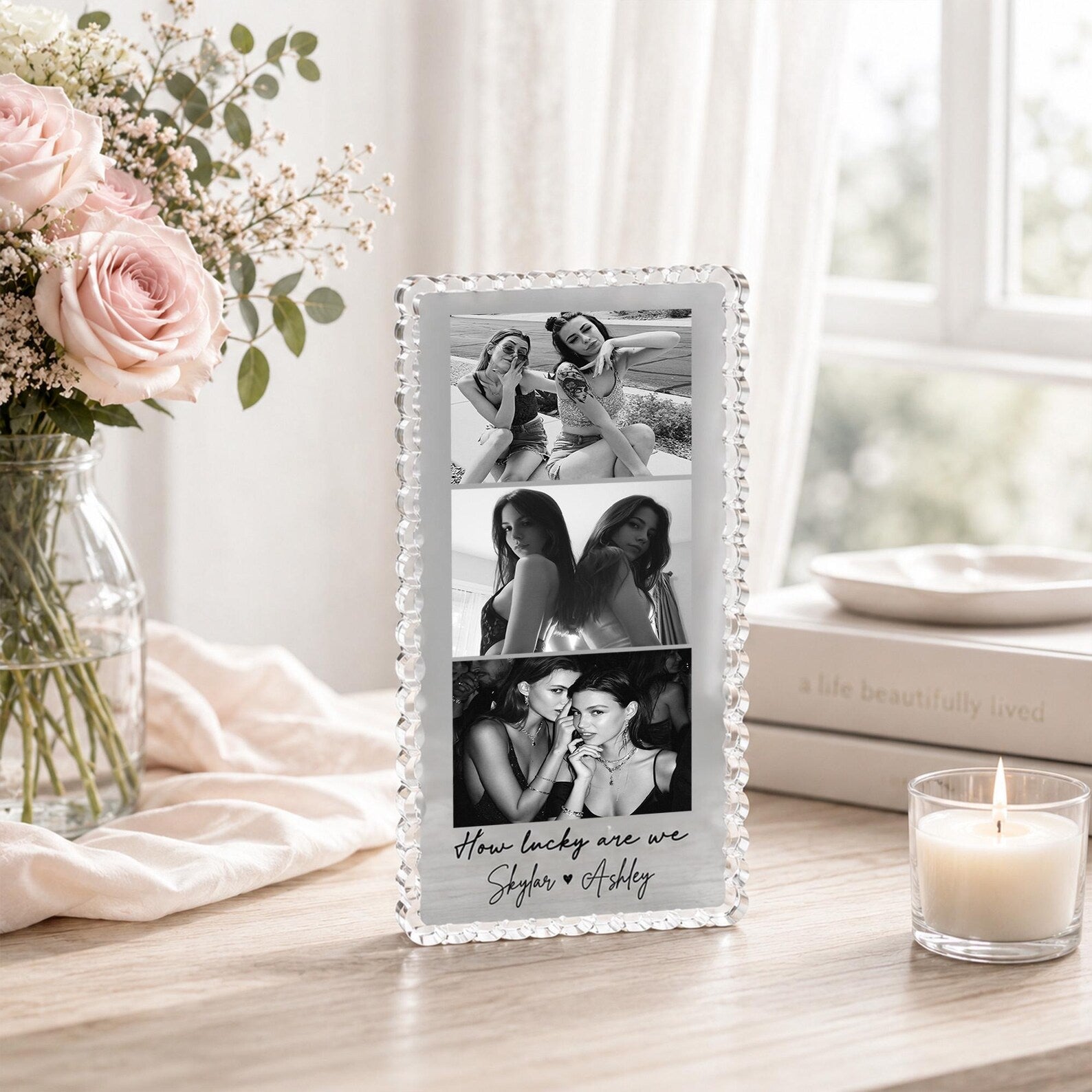 Custom Bestie Photos Acrylic Block, Custom Friendship Gift, Gift For Bestie, Best Friend Birthday Gift, BFF Gift, Gift For Her. PABILUMIE1