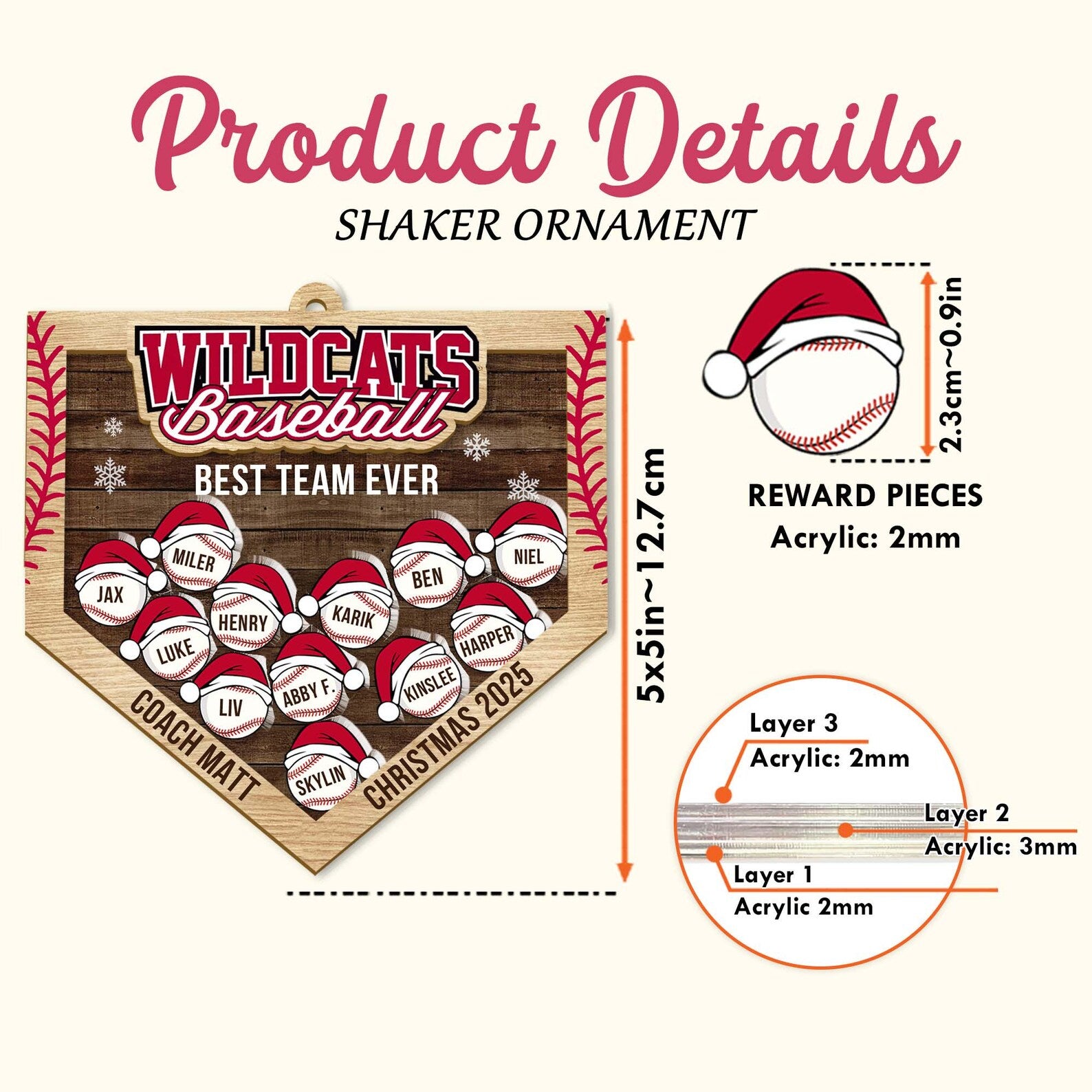 Custom Softball Christmas Ornament, Custom Sport Ornament, Softball Player Gift, Softball Coach Gift, Softball Team Christmas Gifts. COBILUMIE33