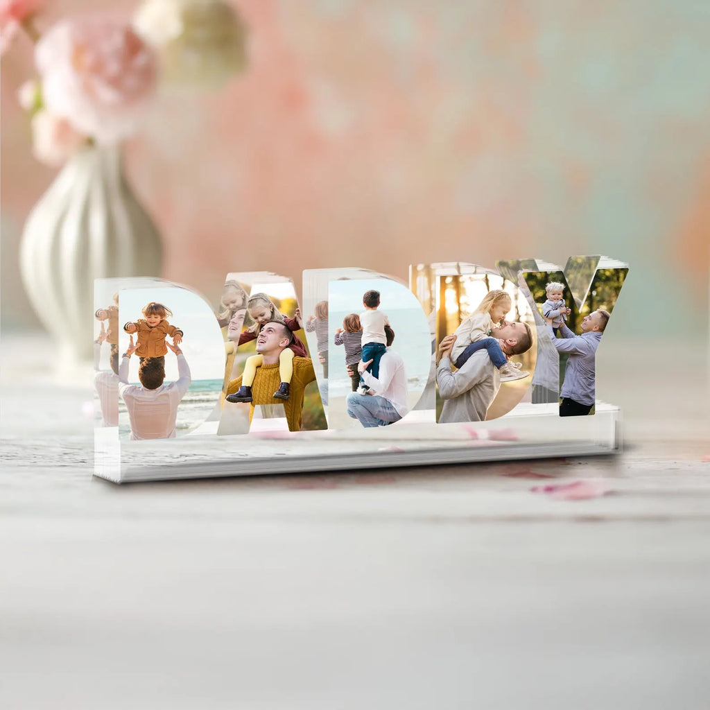 Custom Dad Photo Collage Acrylic Block, Daddy Photo Gift, Father's Day Gift, Dad Birthday Gift, Grandpa Gift, Gift For Daddy. FDBILUMIE3