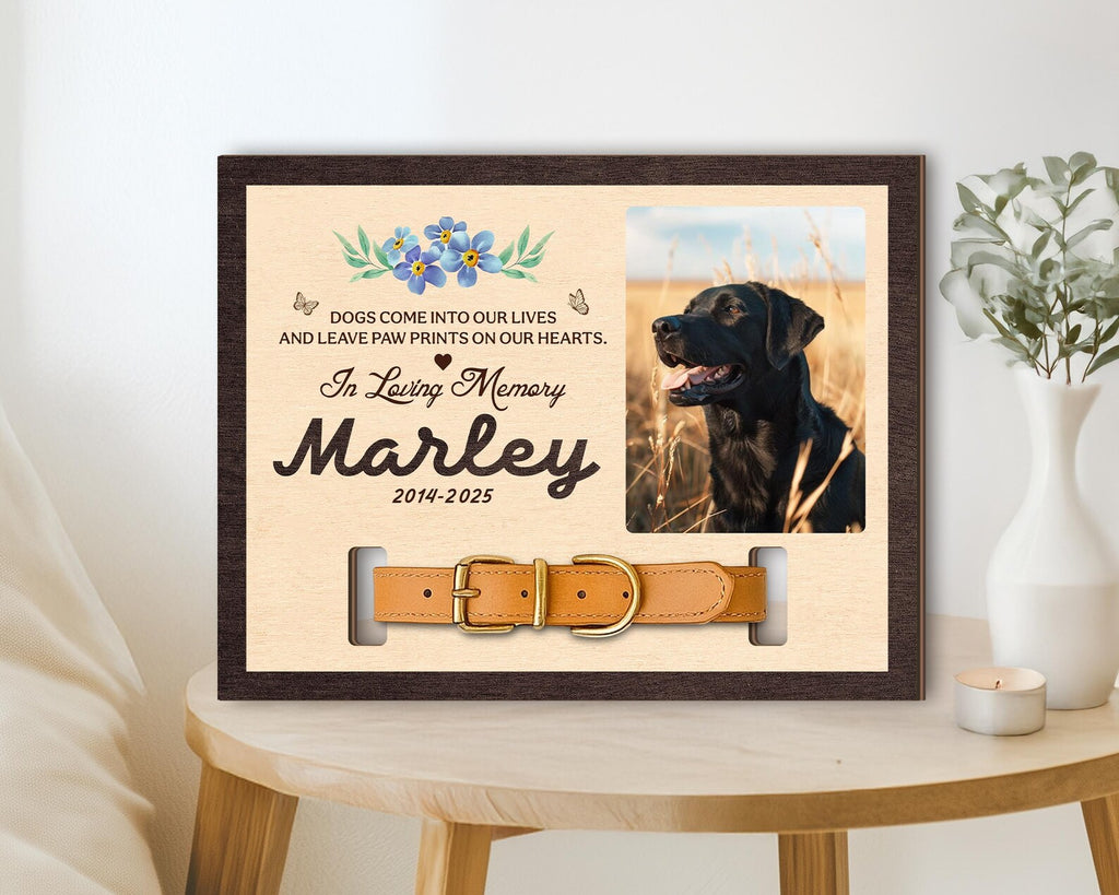 Custom Dog Memorial Collar Sign, Custom Pet Memorial Gift, Loss Of Dog Gift, Dog Loss Sympathy Gift, Pet Sympathy Gift, Gift For Dog Lovers. PTBILUMIE6