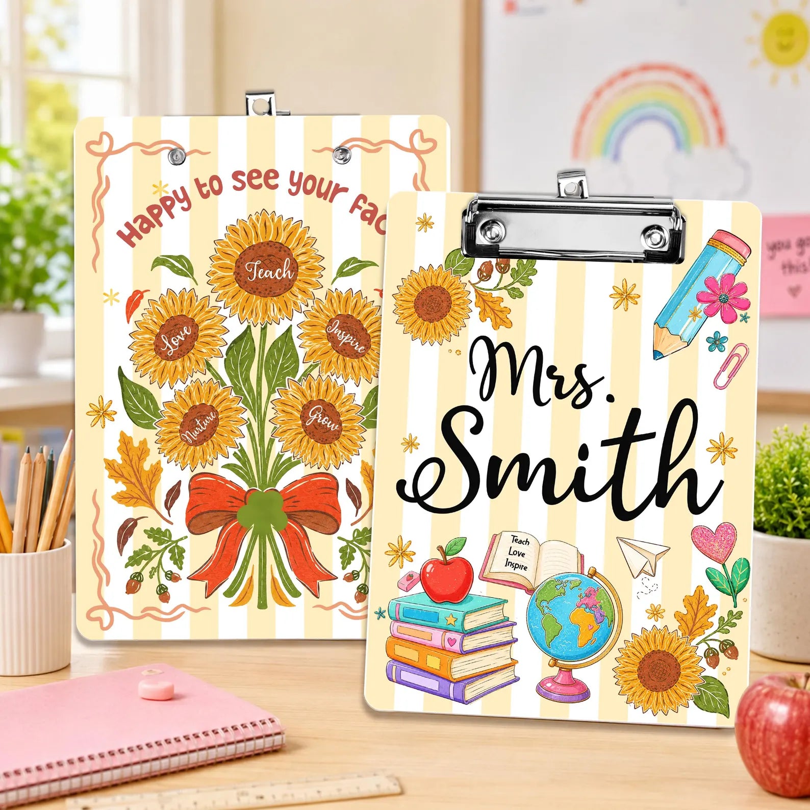 Custom Teacher Name Clipboard, Custom Teacher Appreciation Gift, Back To School Gift, New Teacher Gift, Gift From Kids, School Supplies. BTSBILUMIE6