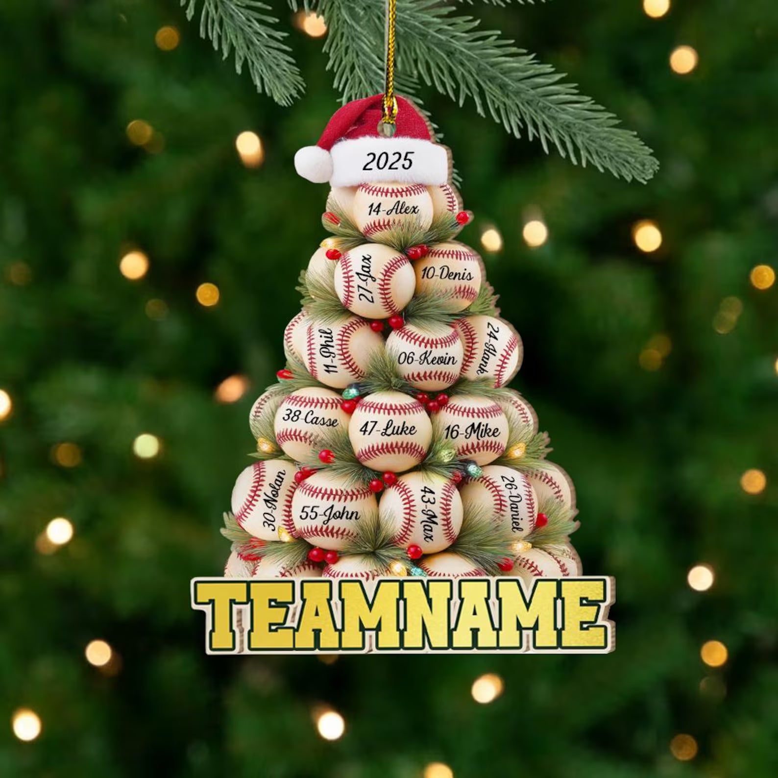Custom Baseball Team Name Christmas Ornament, Custom Baseball Player Gift, Baseball Team Gift, Baseball Coach Gift, Sport Ornament. COBILUMIE81
