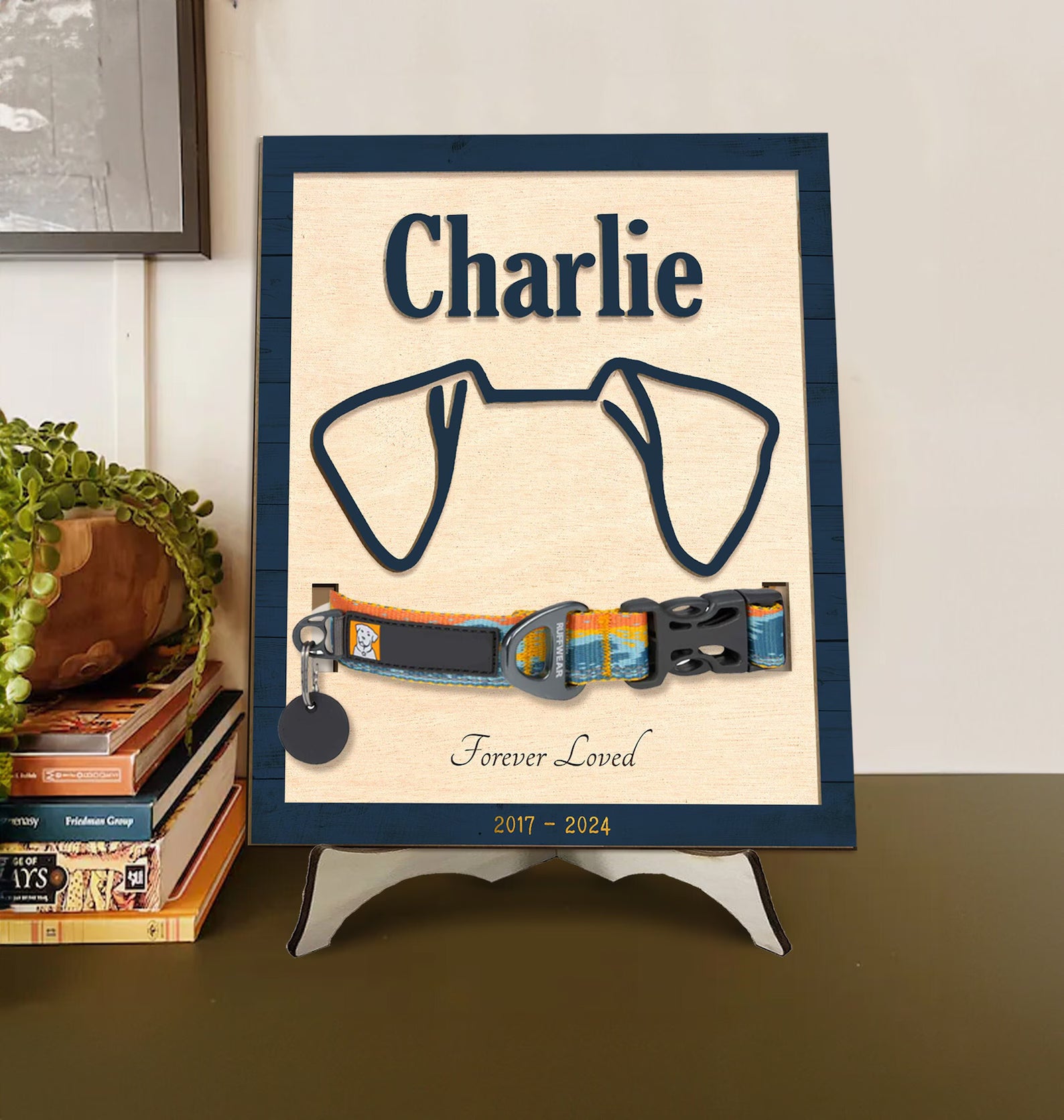 Personalized Pet Memorial Collar Sign, Custom Dog Ear Sign, Loss Of Dog Gift, Pet Memorial Gift, Pet Loss Gift, Pet Loss Sympathy Gift. PTBILUMIE5