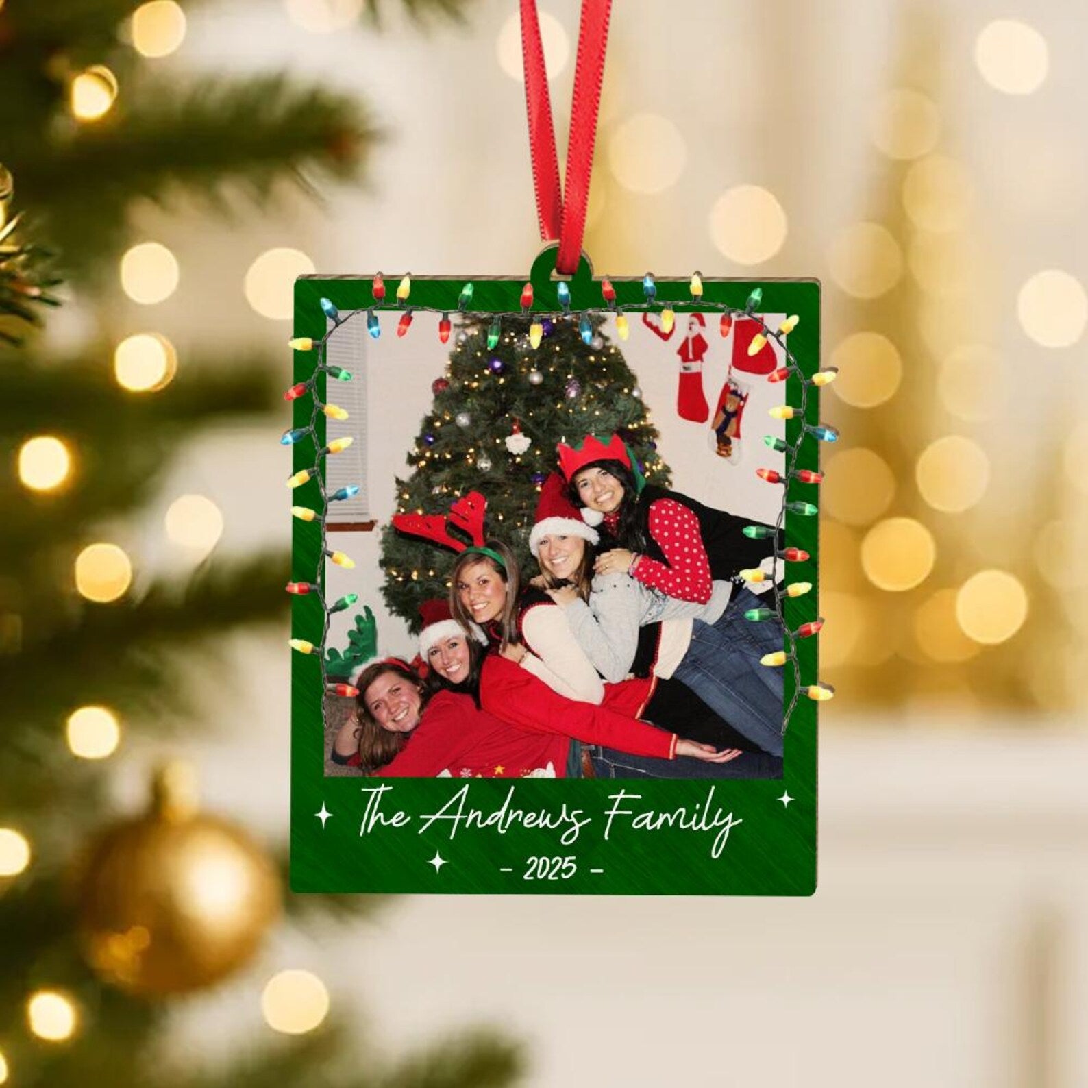 Custom Family Photo Christmas Ornament, Custom Family Picture Ornament, Family Keepsake, Big Family Ornament, Family Christmas Gift COBILUMIE48