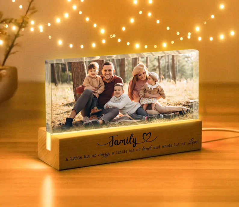Personalized Family Photo Night Light, Custom Family Photo Gift, Mother's Day Gift, Anniversary Gift, Gift For Dad, Housewarming Gift. FDBILUMIE13