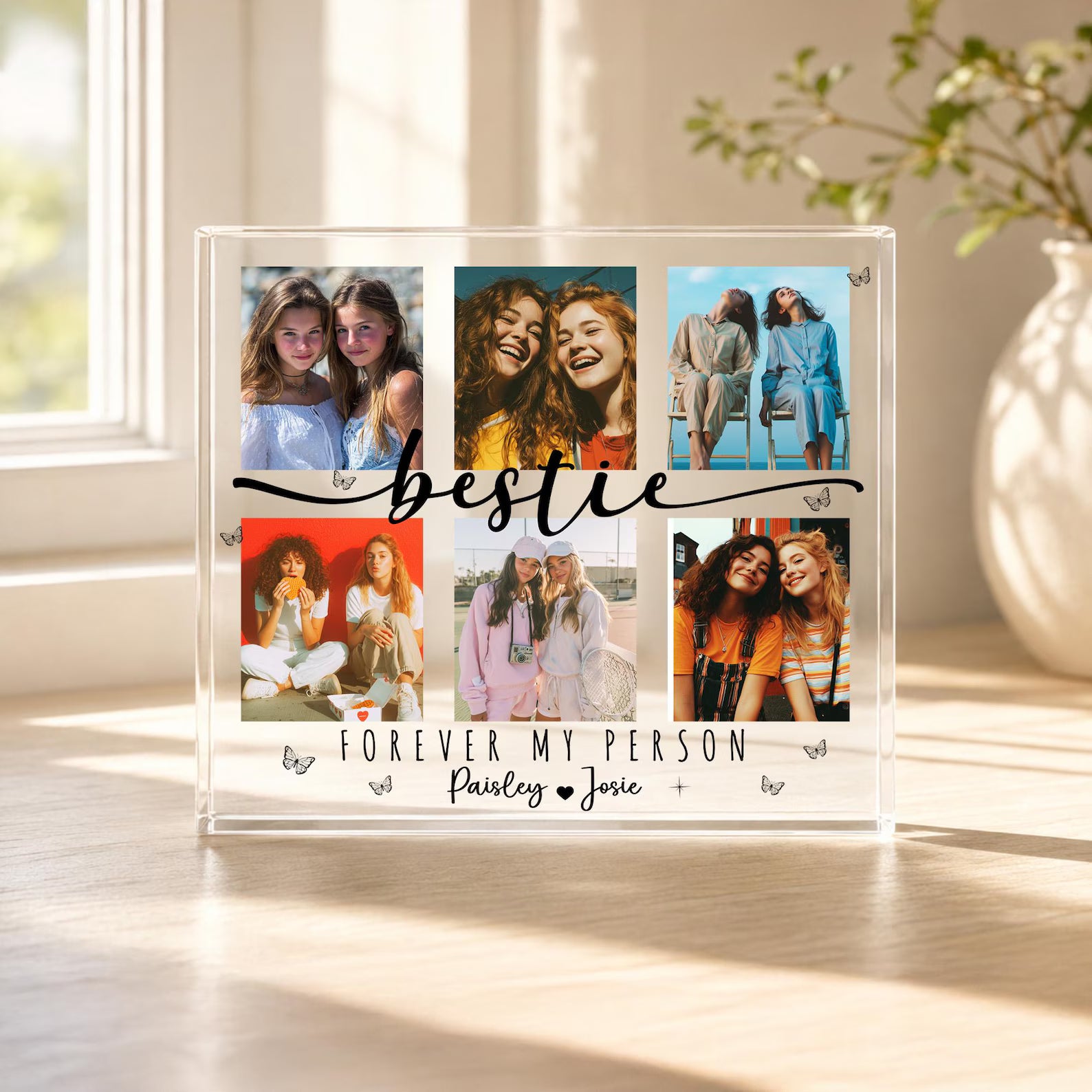 Custom Bestie Photo Collage Acrylic Block, Gift For Bestie, Friendship Gift, Best Friend Birthday Gift, Soul Sister Gift, BFF Gift. PABILUMIE2