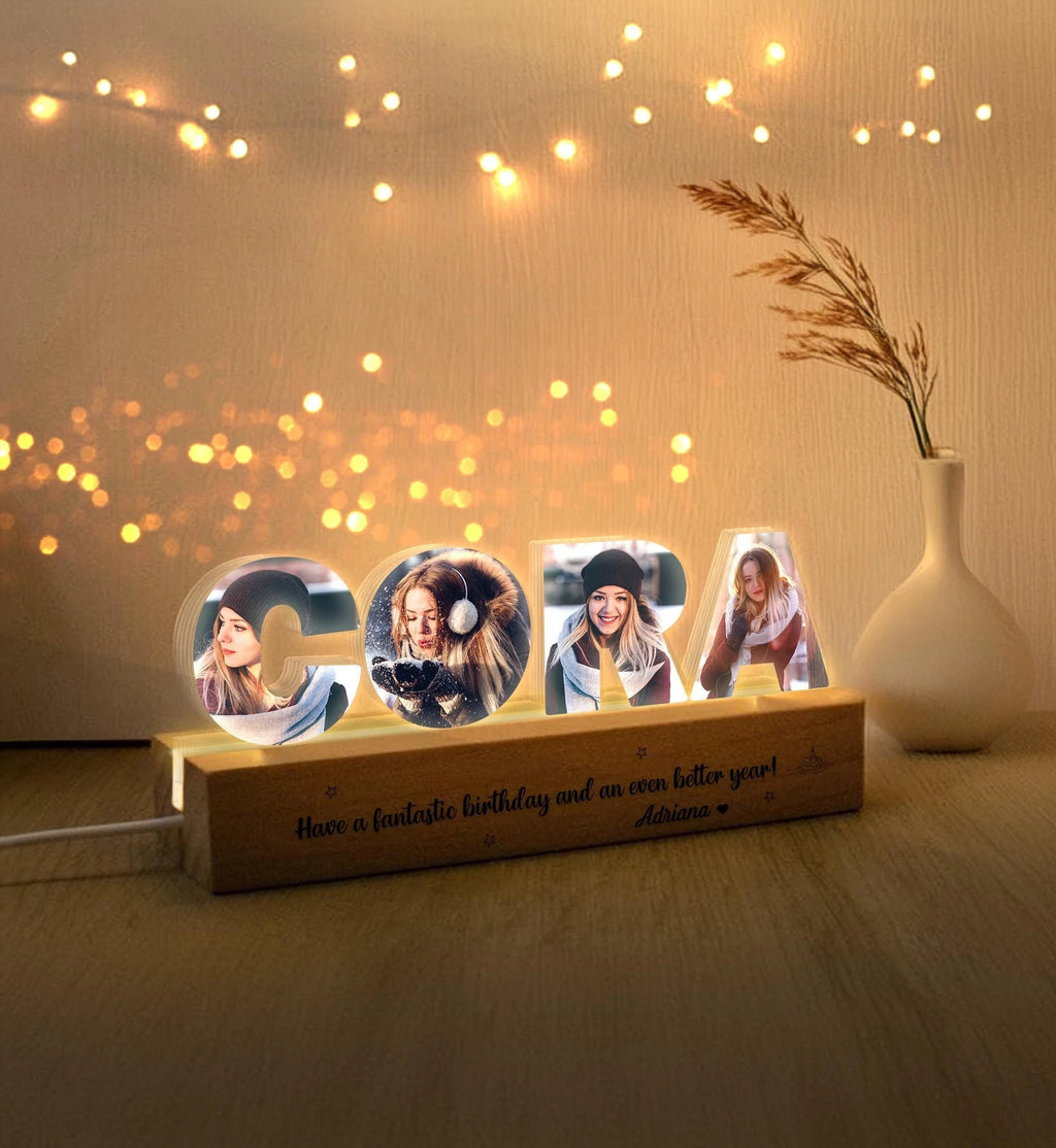 Personalized Name Photo Night Light, Birthday Night Light, Best Friend Birthday Gift, Baby Shower Gift, Besties Gifts, Girlfriend Gift. NLFRBILUMIE3