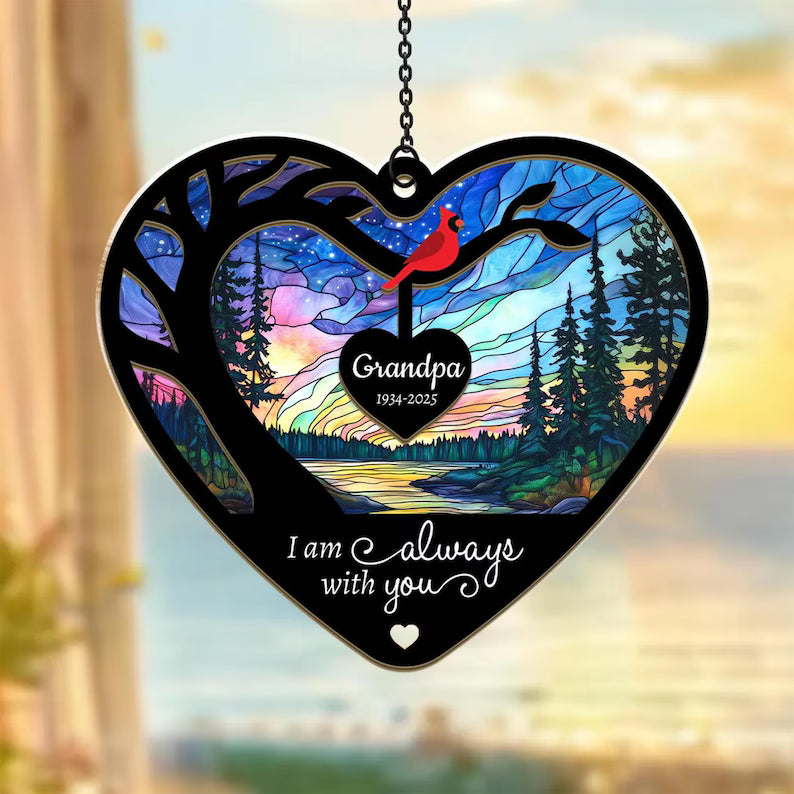 Custom Dad Memorial Suncatcher, Loss Of Dad Sympathy Gift, In Loving Memory Gift, Loss Of Father Gift, Remembrance Gift, Window Hanging. FDBILUMIE26