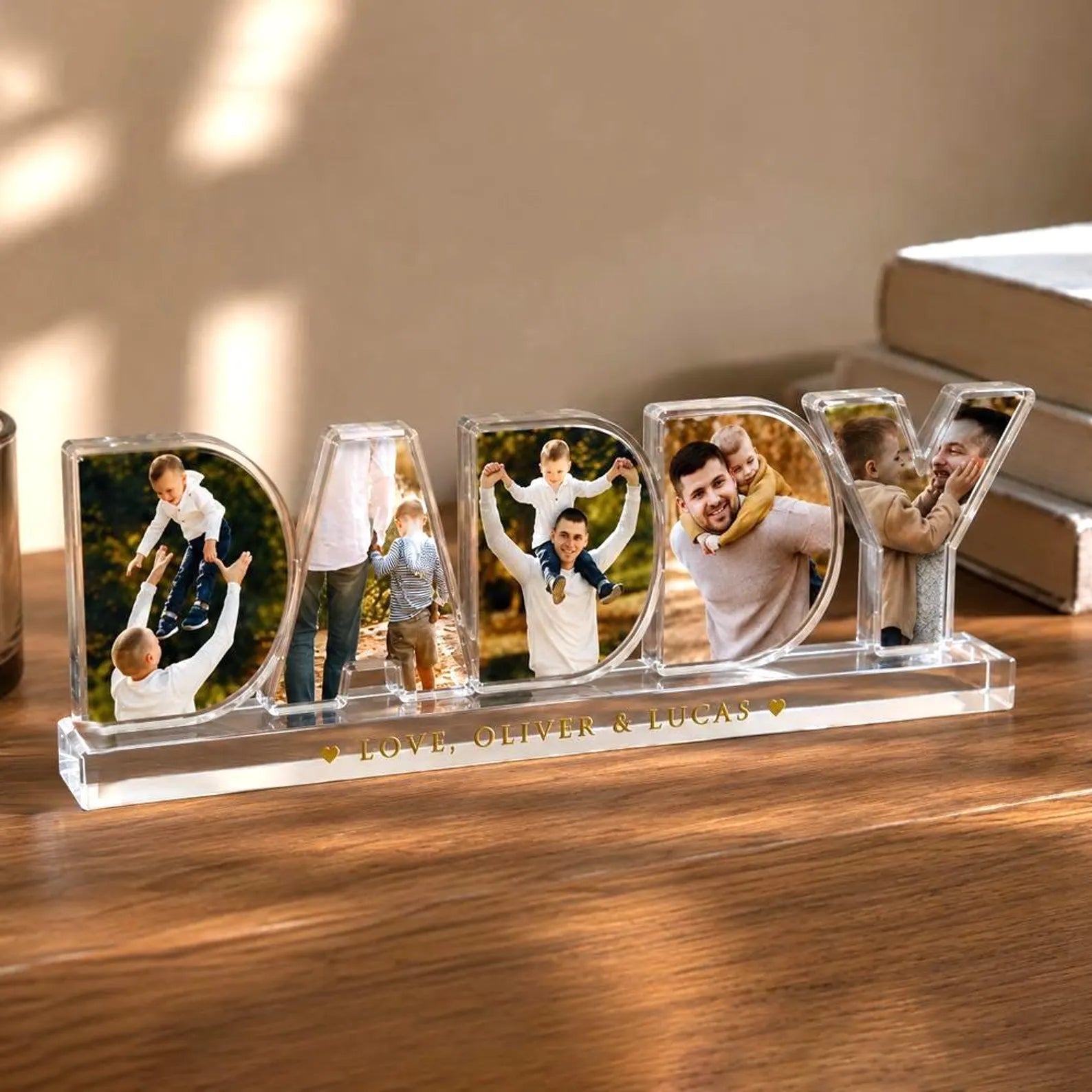Custom Daddy Photo Collage Acrylic Block, Custom Dad Photo Gift, Father's Day Gift, Grandpa Gift, Dad Birthday Gift, Gift For Dad. FDBILUMIE4