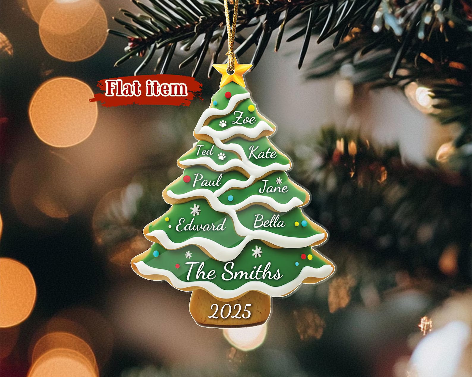 Personalized Family Christmas Ornament, Custom Family Tree Ornament, Family Name Ornament, Family Christmas Gift, Christmas Ornament 2026 COBILUMIE47