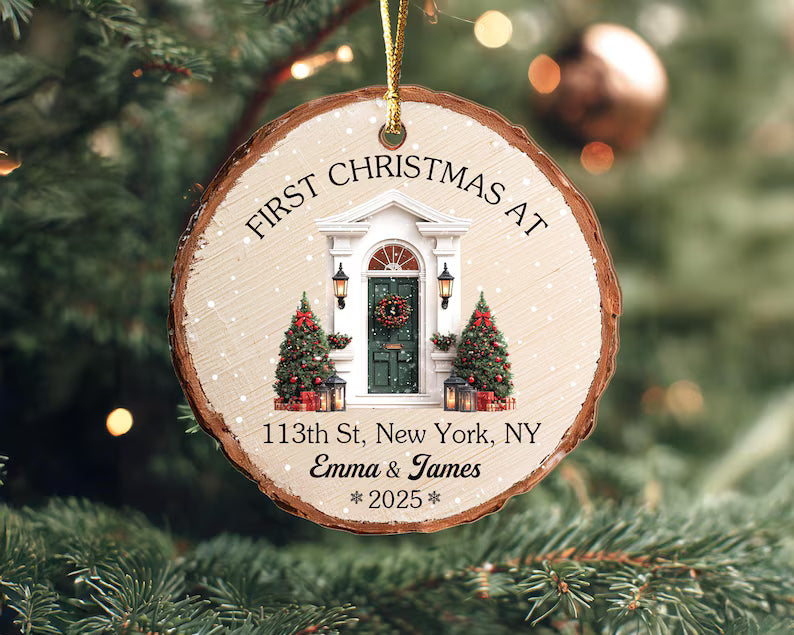 Custom New Home Ornament, Custom First Christmas in Our New Home Keepsake, First Home Ornament, Address Ornament, Christmas Decoration. COBILUMIE5