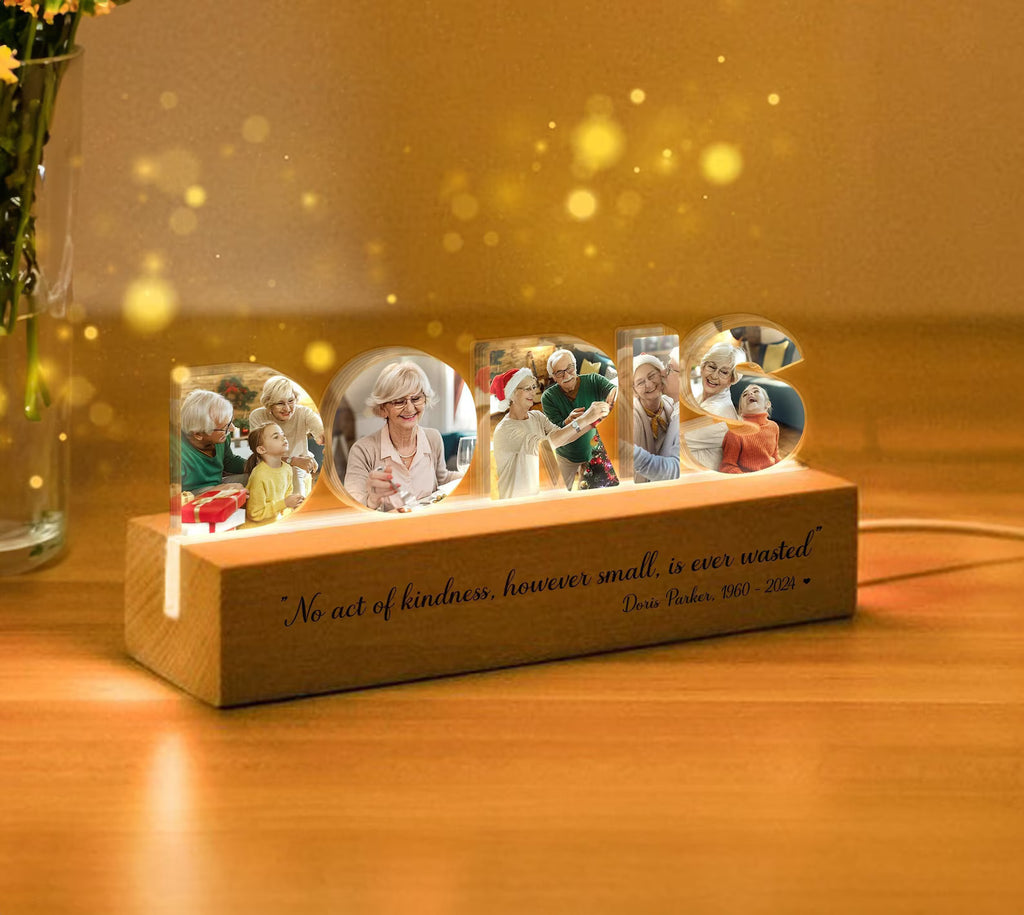 Custom Mom Memorial Photo Collage Night Light, In Loving Memory Gift, Loss Of Mom Gift, Loss Of Loved One Sympathy Gift, Condolence Gift. NLFRBILUMIE32