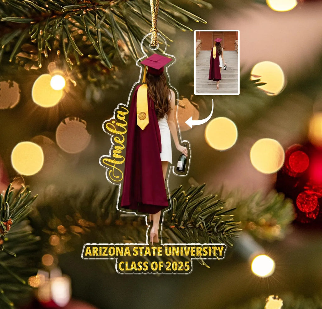Custom Graduation Photo Ornament, Class of 2027 Ornament, High School Graduation Gift For Daughter, College Graduated Gift, Gift For Her. GDFDBILUMIE6