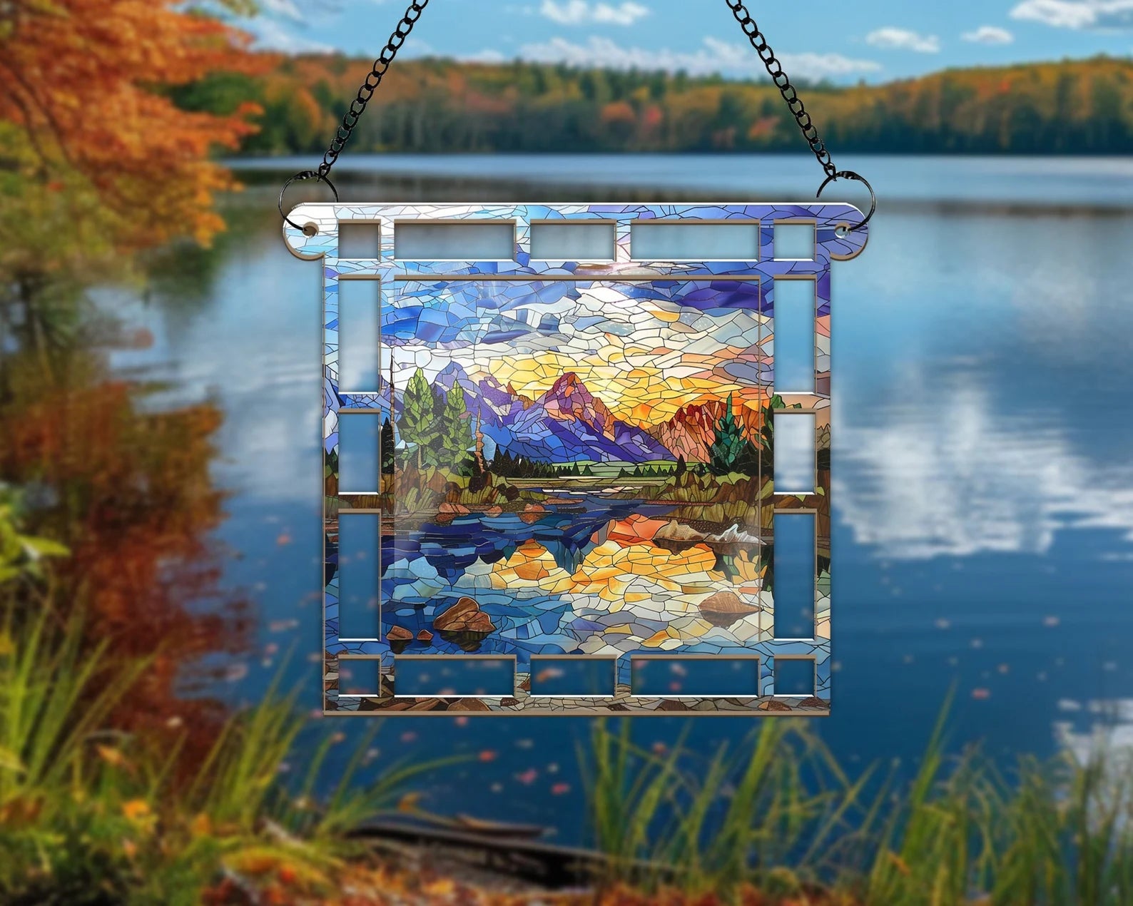Grand Teton National Park Suncatcher, National Park Gifts, US National Parks Window Hangings Suncatcher, Traveler Gift, Housewarming Gift. SCBILUMIE14