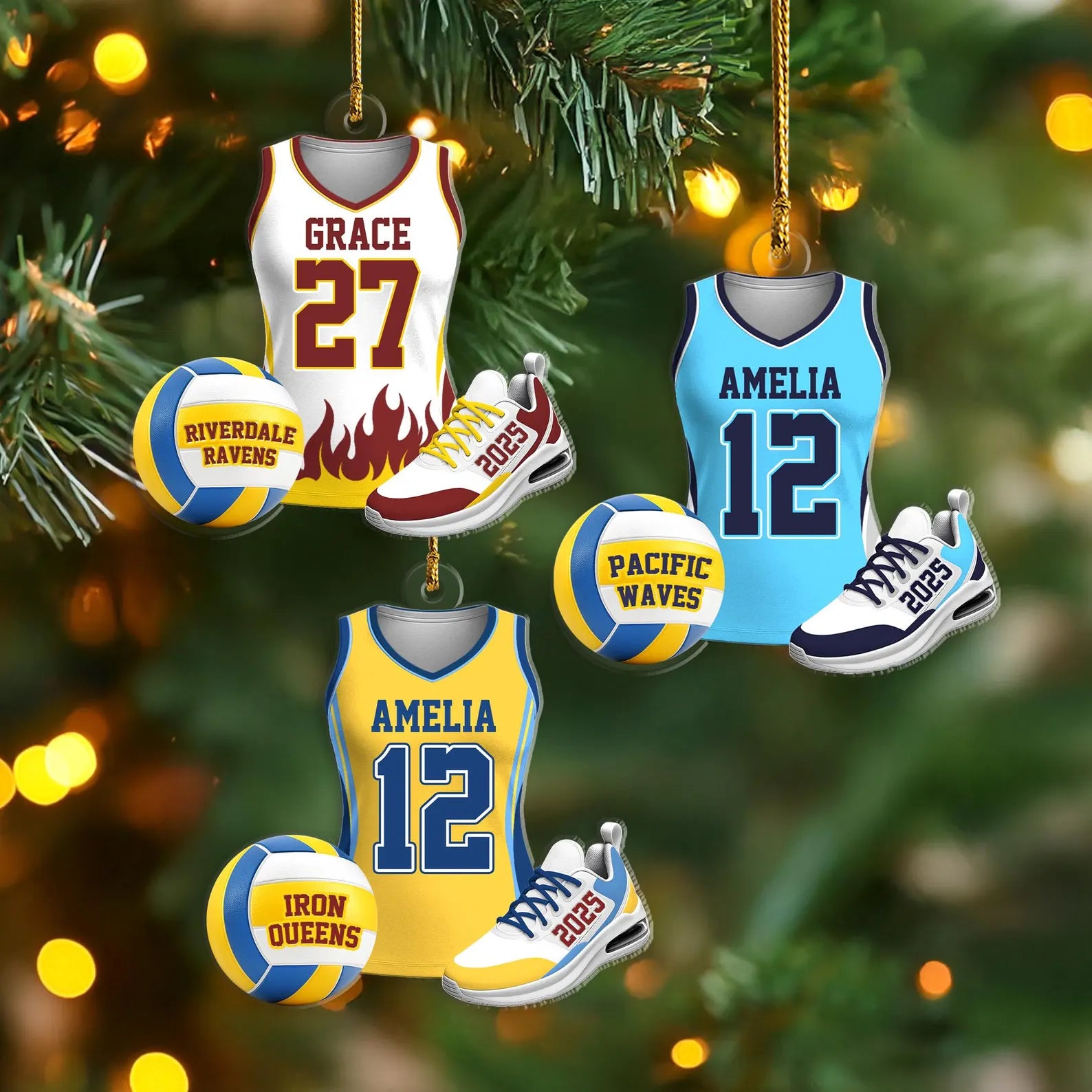 Personalized Volleyball Player Ornament, Sport Christmas Ornament, Volleyball Mom Gift, Volleyball Team Gift, Team Christmas Gifts. COBILUMIE76
