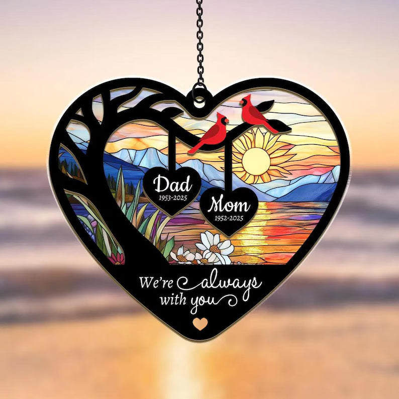Custom Loss Of Loved One Memorial Suncatcher, Loss Of Mom Sympathy Gift, In Loving Memory Of Dad Gift, Mom Loss Gift, Bereavement Gift. FDBILUMIE25