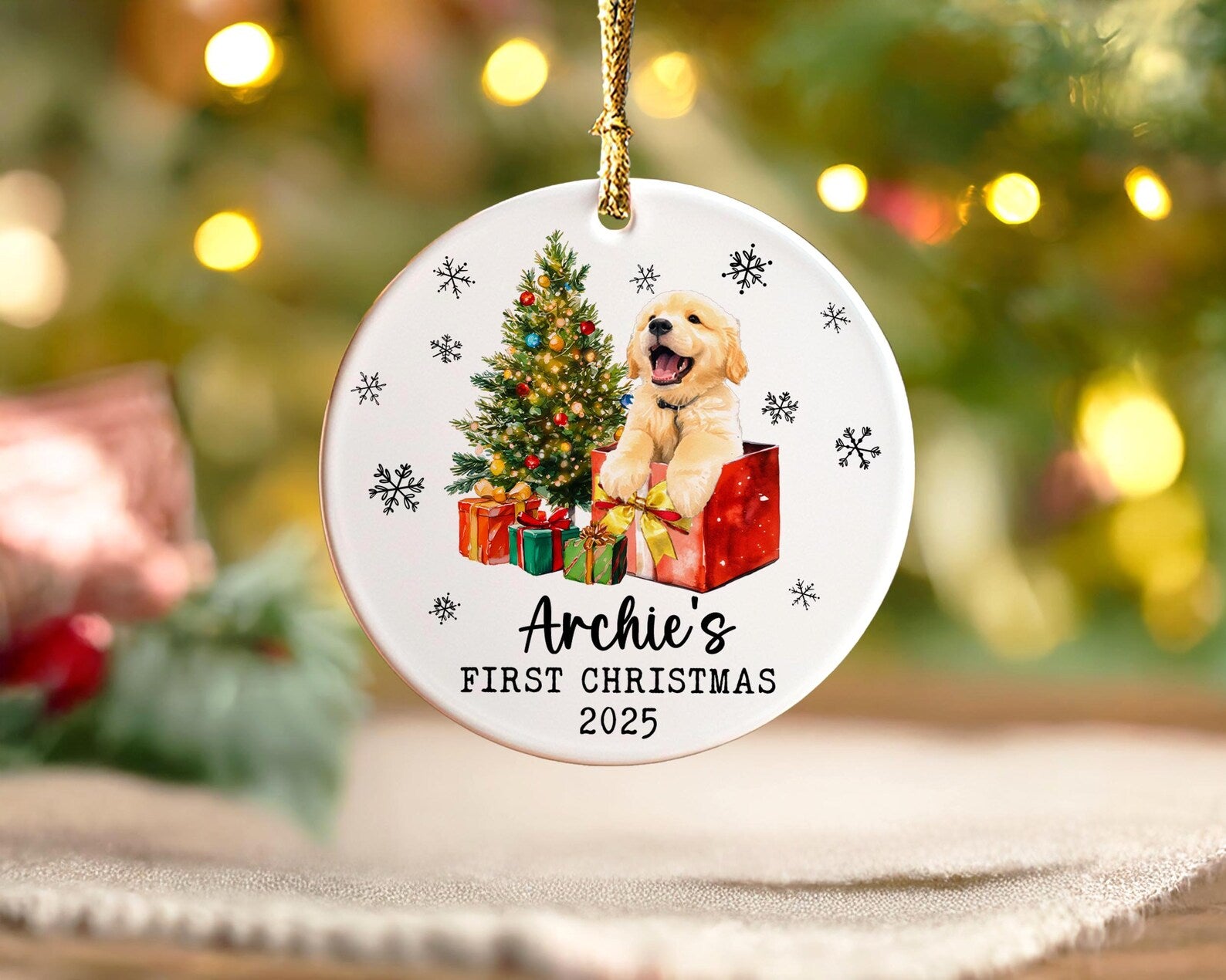 Custom Pet's First Christmas Ornament, Custom Pet Photo Ornament, Dog Christmas Gift, New Dog Gift, Puppy Ornament, Christmas Decor COBILUMIE55
