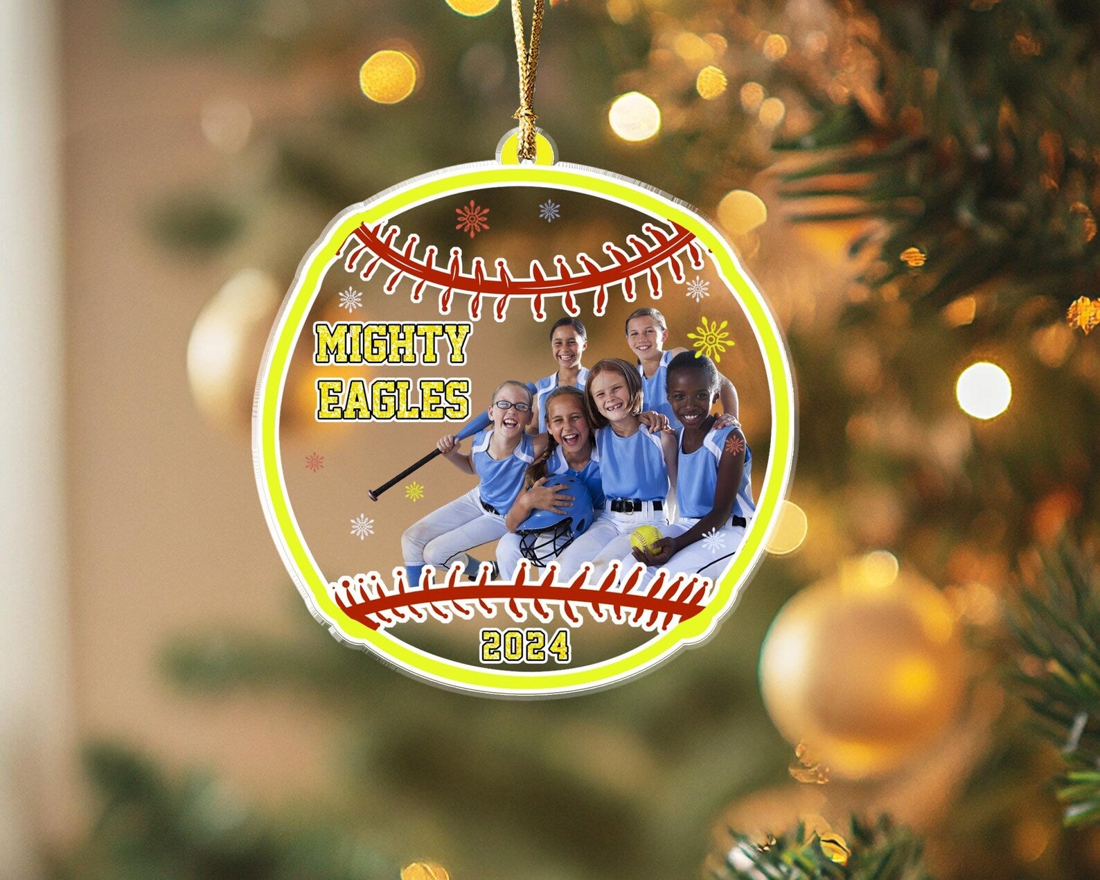 Personalized Softball Team Photo Ornament, Sport Ornament, Christmas Ornament, Softball Player Gift, Softball Team Gift, Christmas Gifts. COBILUMIE63