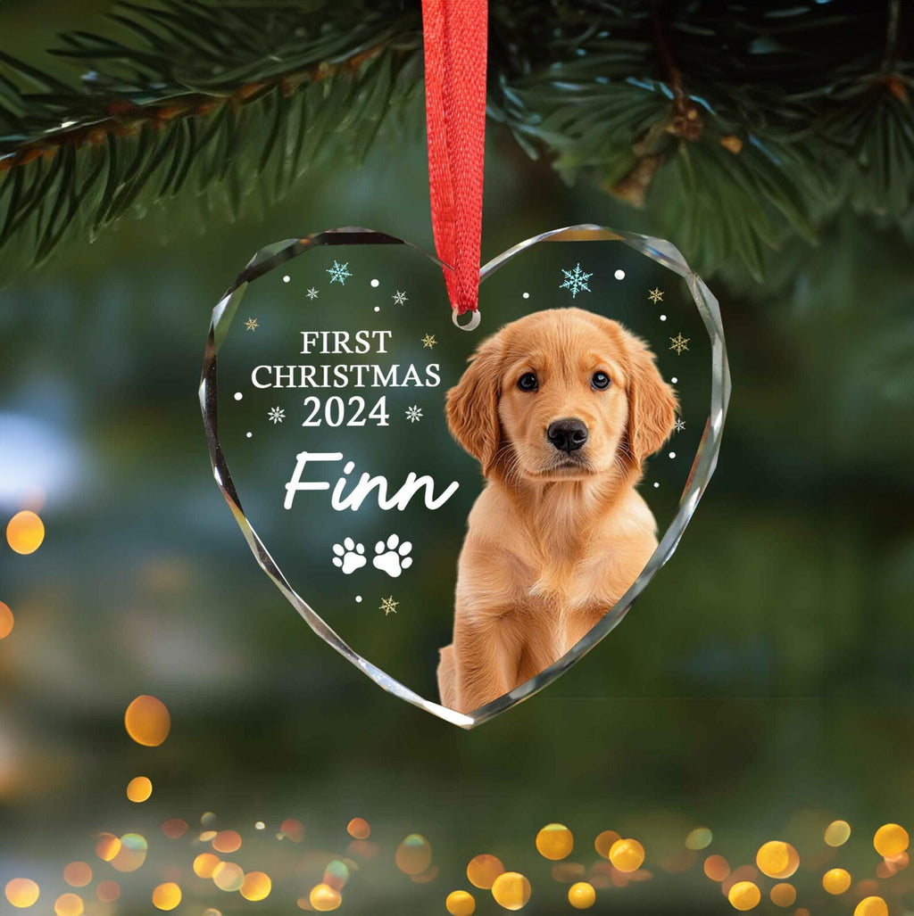 Personalized Dog Photo Glass Ornament, Dog Christmas Gift, Pet Picture Ornament, Dog Lovers Gift, Pet Christmas Gift, Christmas Decoration. COBILUMIE66