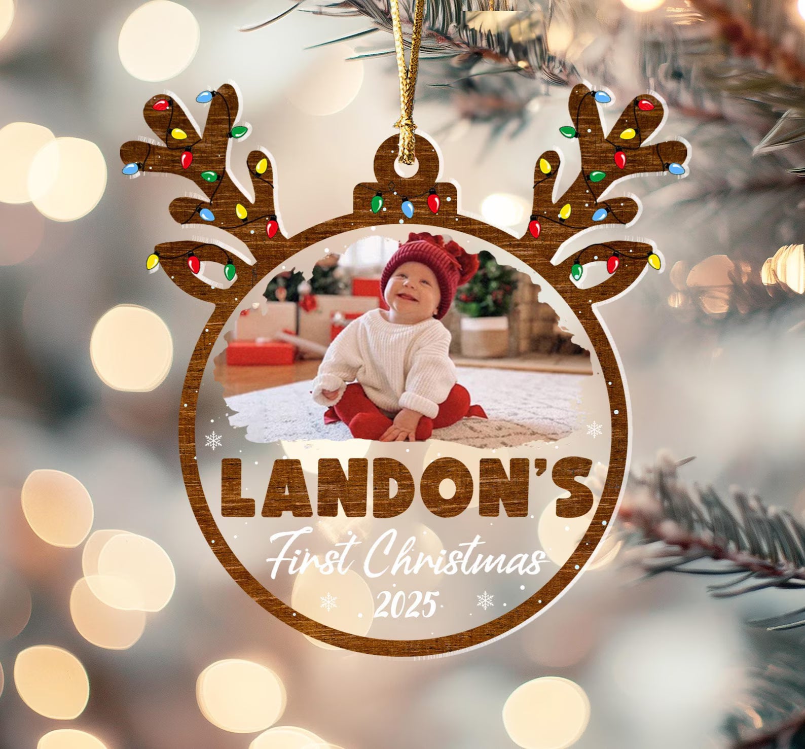 Personalized Baby's First Christmas Ornament, Baby Photo Ornament, New Baby Ornament, Baby Shower Gift, Newborn Ornament, Christmas Decor. COBILUMIE80