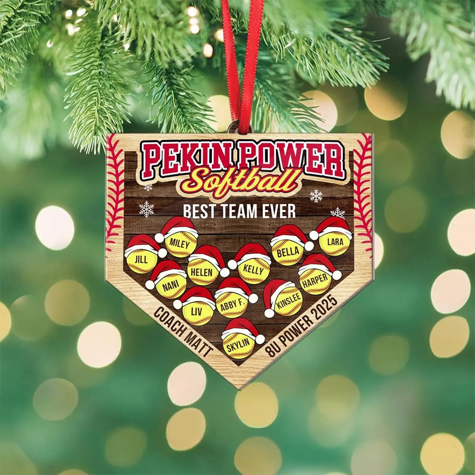 Custom Softball Christmas Ornament, Custom Sport Ornament, Softball Player Gift, Softball Coach Gift, Softball Team Christmas Gifts. COBILUMIE33