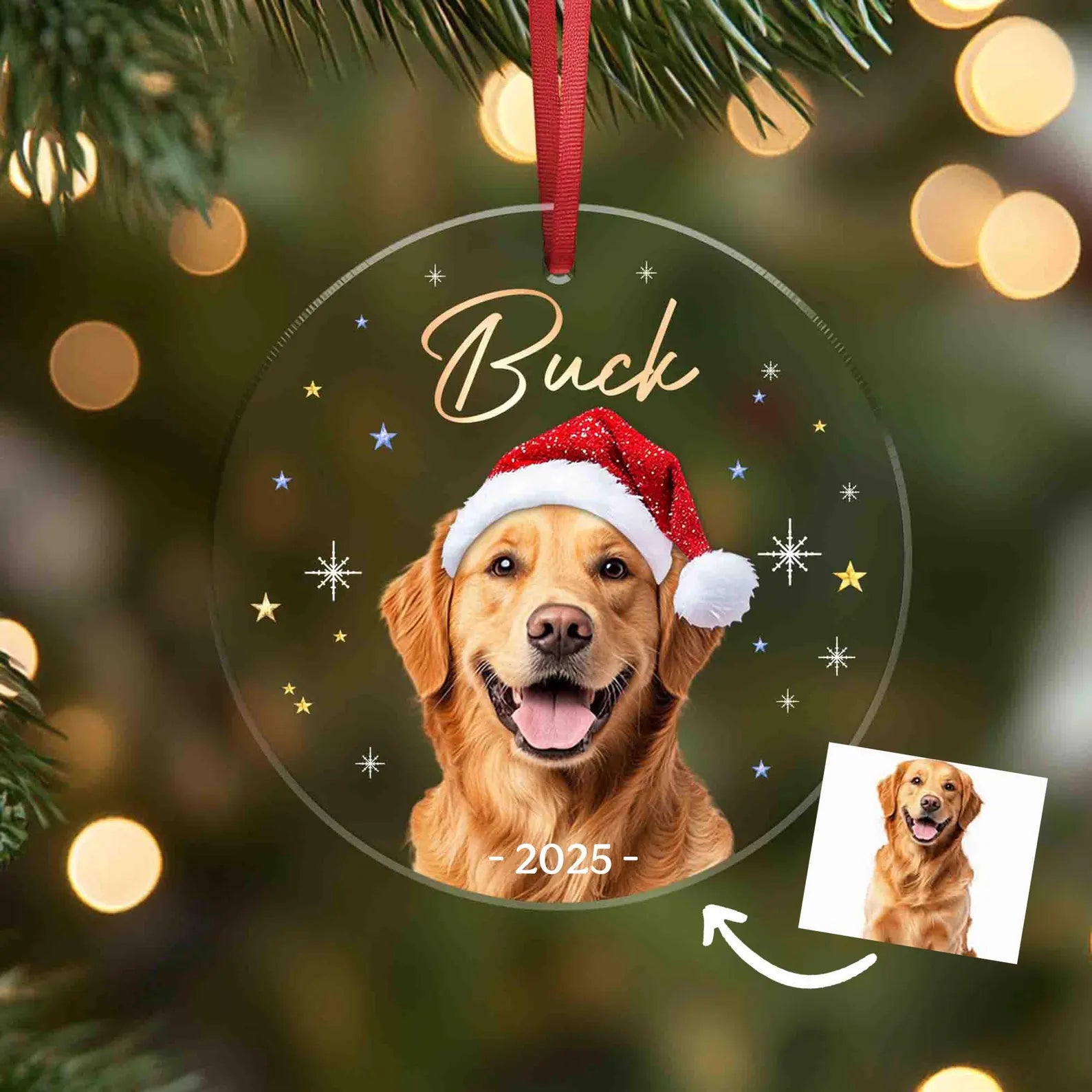 Personalized Funny Pet Christmas Ornament, Custom Pet Portrait Ornament, Picture Ornament, Pet Christmas Gift, Christmas Decoration. COBILUMIE64