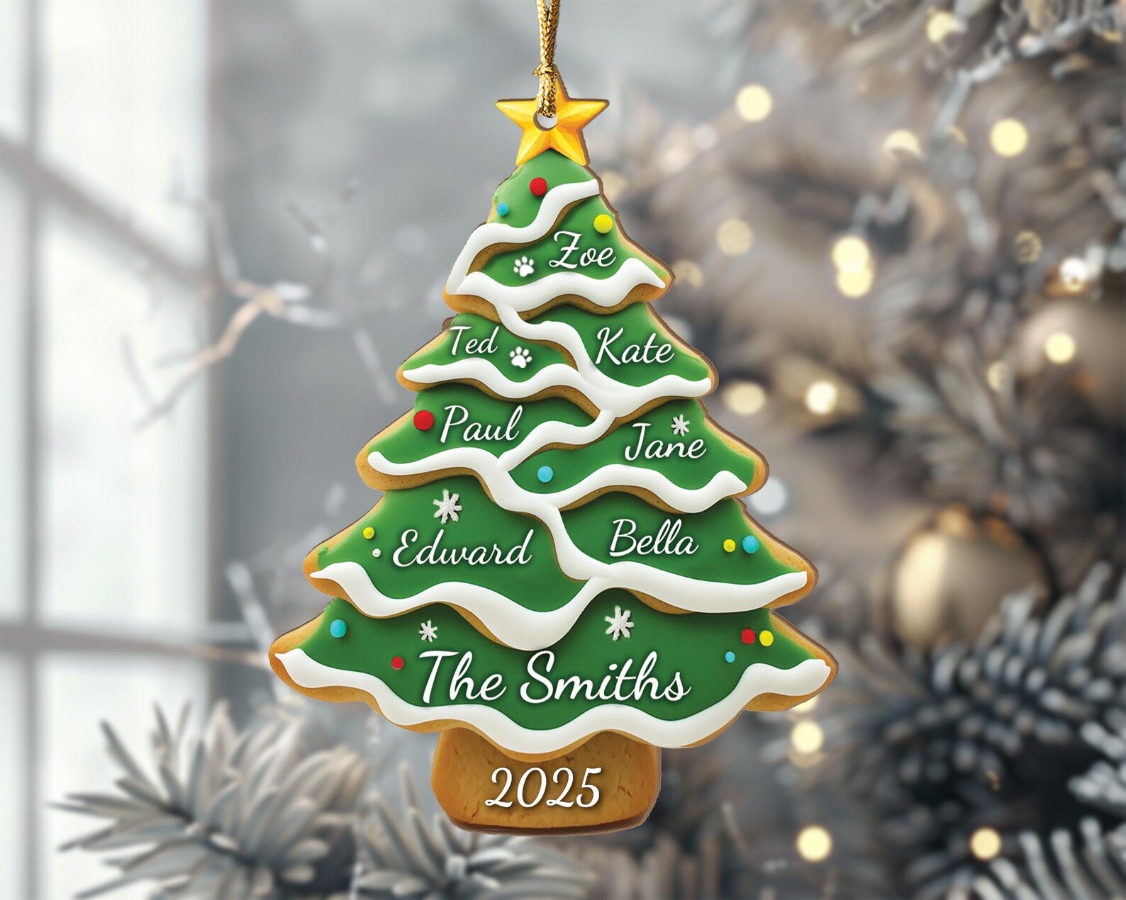 Personalized Family Christmas Ornament, Custom Family Tree Ornament, Family Name Ornament, Family Christmas Gift, Christmas Ornament 2026 COBILUMIE47