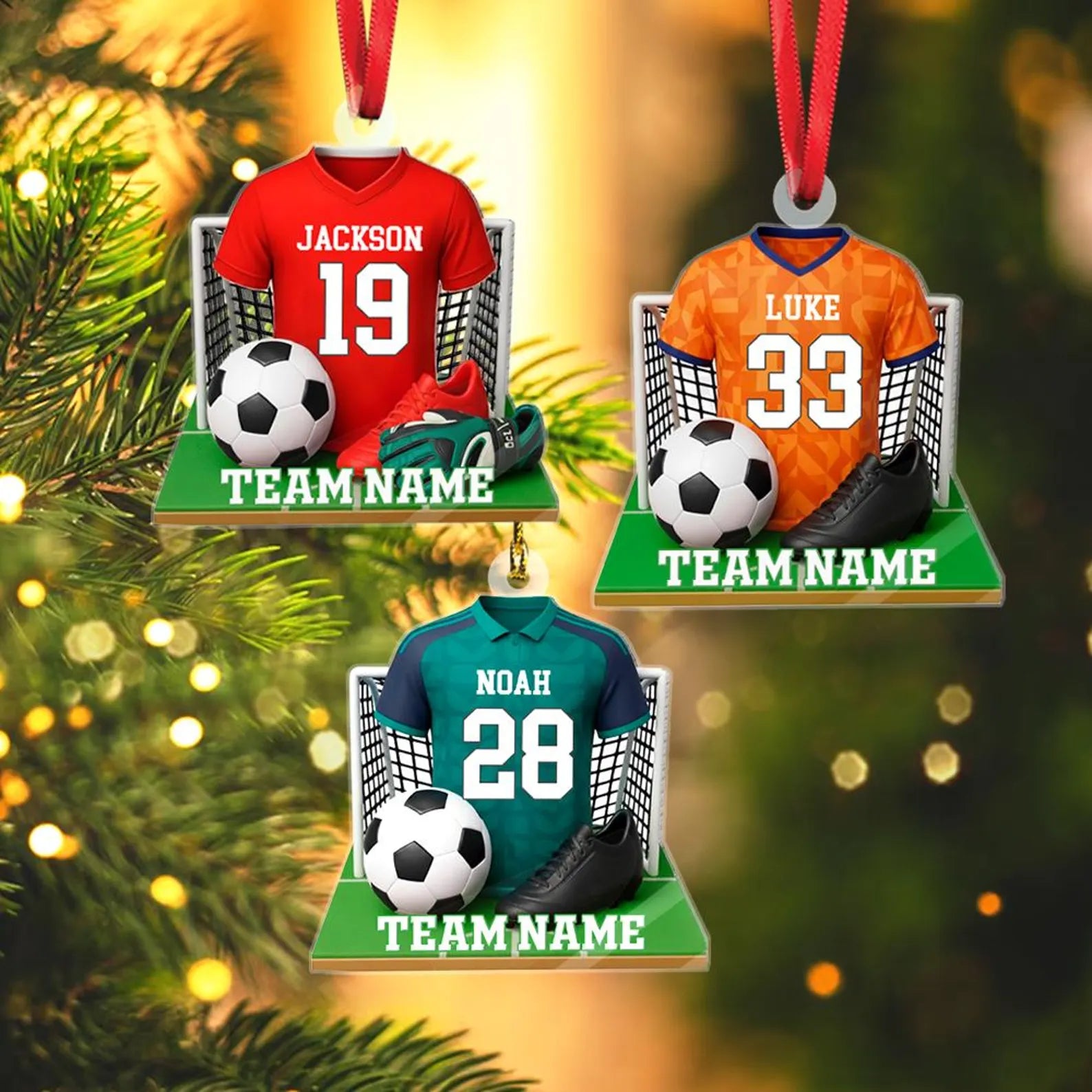 Personalized Soccer Player Ornament, Sport Christmas Ornament, Soccer Fan Gift, Soccer Team Gift, Soccer Coach Gift, Team Christmas Gifts. COBILUMIE70