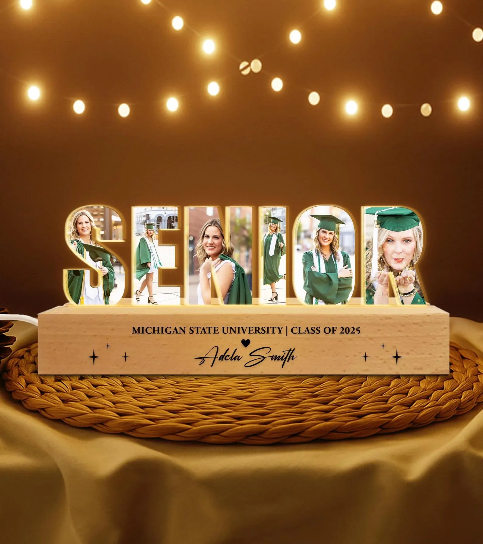 Personalized Senior Photo Collage Night Light, Custom Graduation Gift, Senior Gift, Class of 2027 Gift, Gift For Daughter, New Graduate Gift. GDFDBILUMIE3