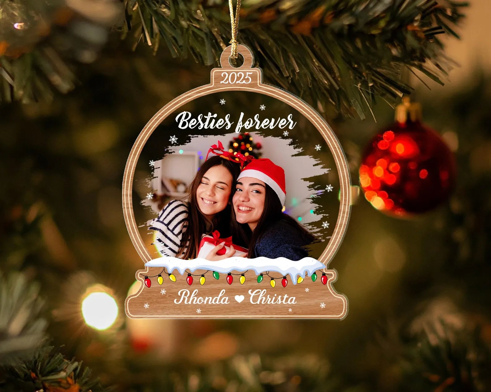Personalized Bestie Christmas Ornament, Best Friend Photo Ornament, Friendship Ornament, Gift For Friends, Besties Gifts, Christmas Decor. COBILUMIE65