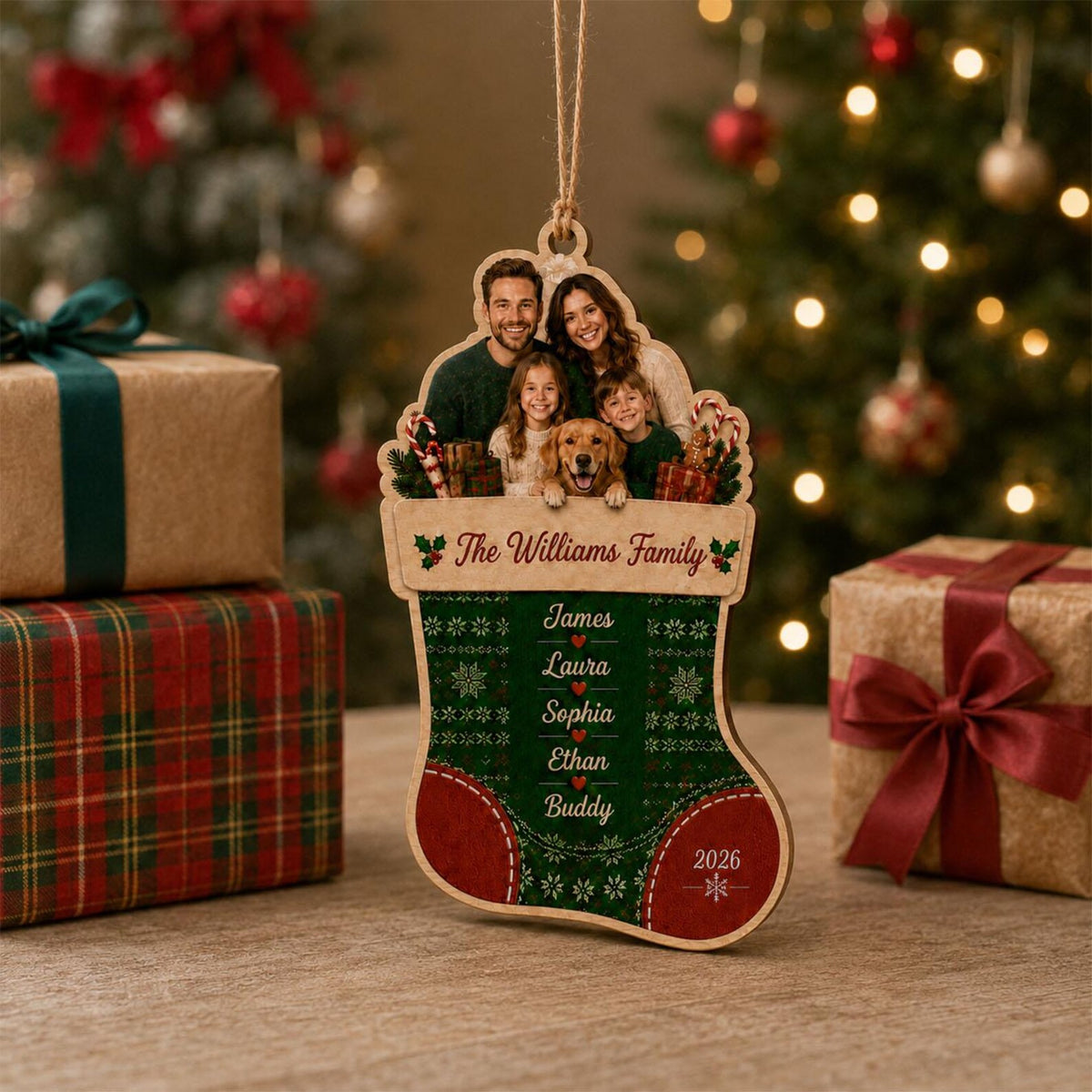 Personalized Baby First Christmas Ornament 2026, Custom Photo Wooden Ornament, Baby Boy Keepsake, New Parents Christmas Gift	COBILUMIE110