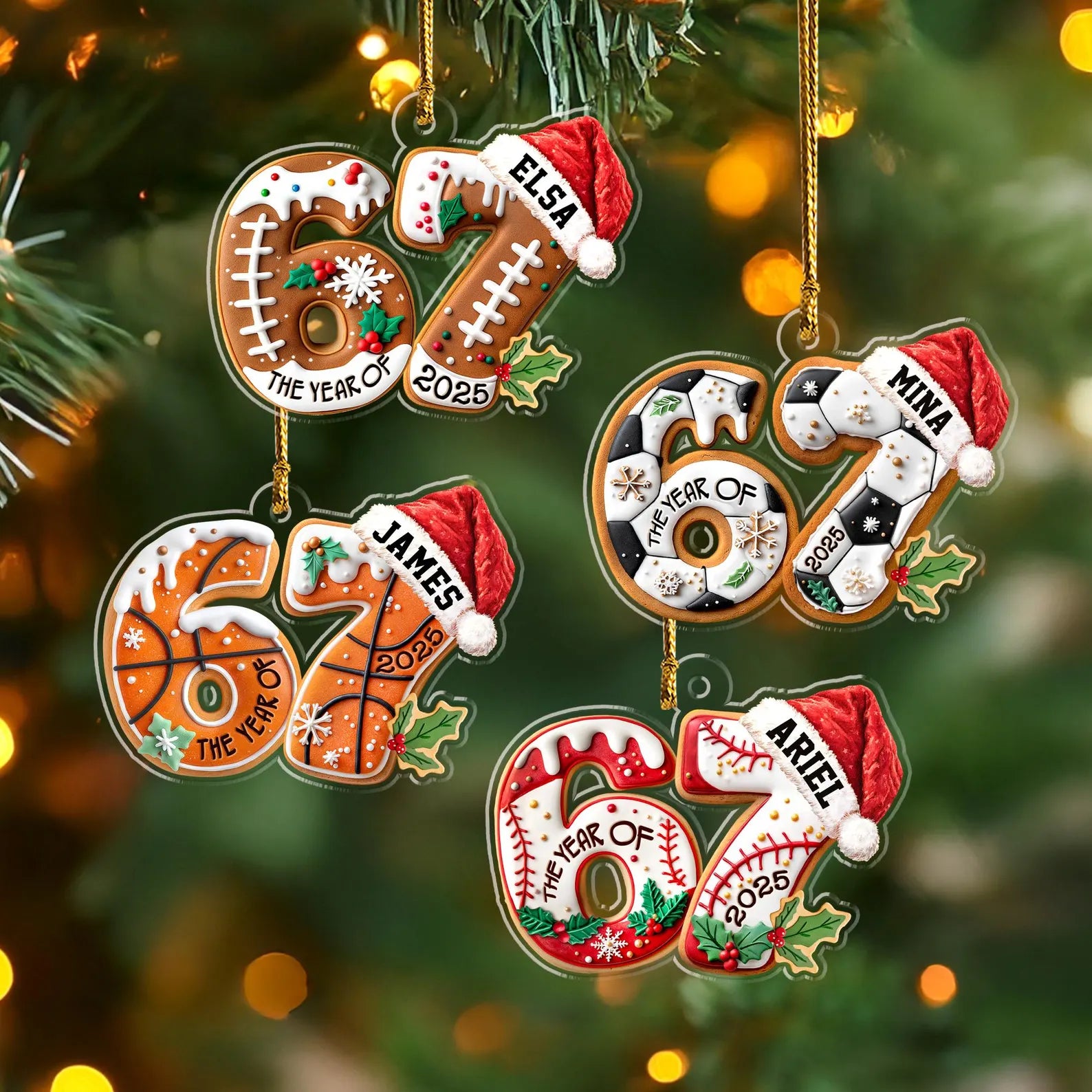 Custom Sport Six Seven Ornament, Funny 6 7 Christmas Ornament, Sport Player Gift, Ornament For Kids, Christmas Gift, Christmas Decor. COBILUMIE35