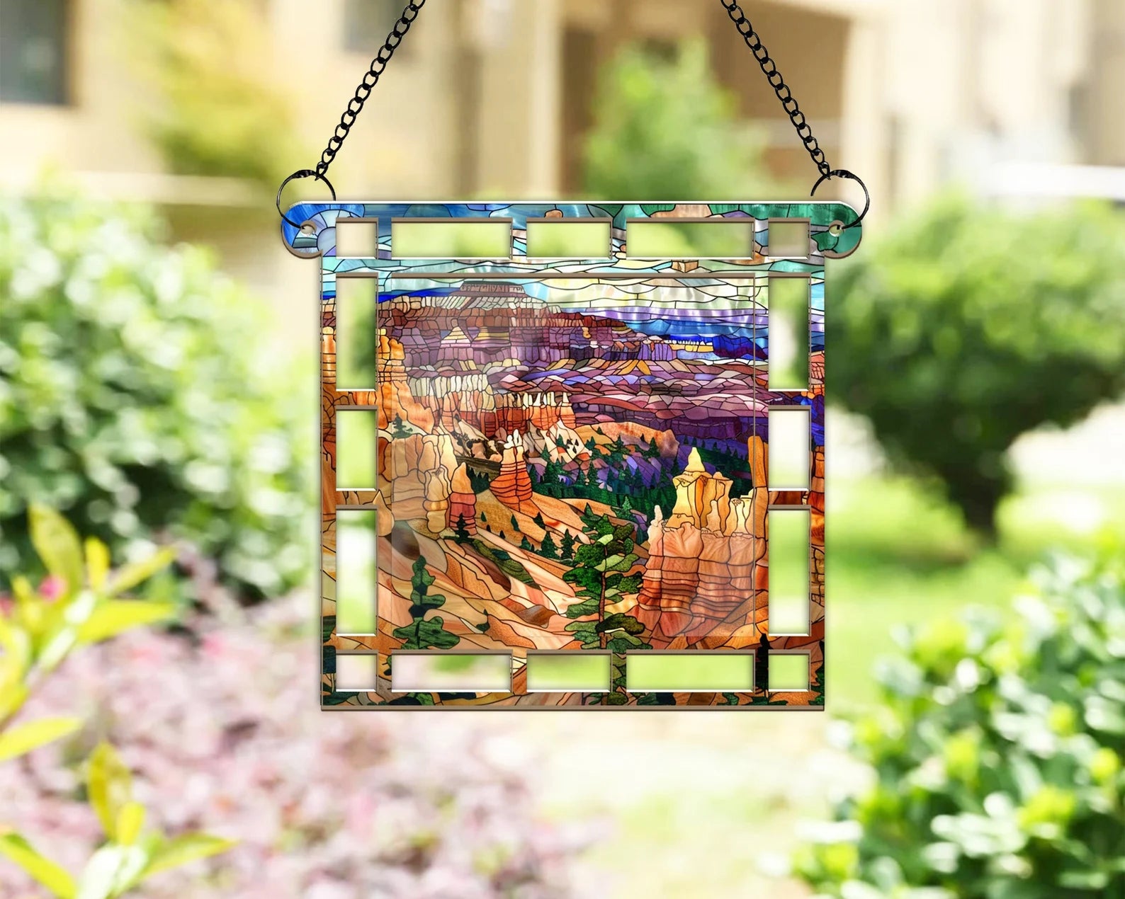 Bryce Canyon National Park Suncatcher, US National Parks Window Hanging Suncatcher, Landscape Suncatcher, Traveler Gift, Housewarming Gift. SCBILUMIE11