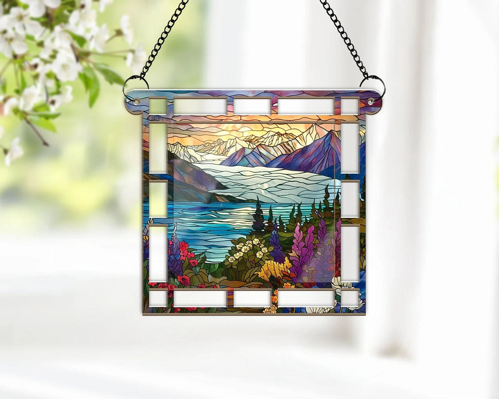 Kenai Fjords National Park Window Hangings Suncatcher, National Park Gifts, US National Parks Suncatcher, Window Decor, Housewarming Gift. SCBILUMIE19