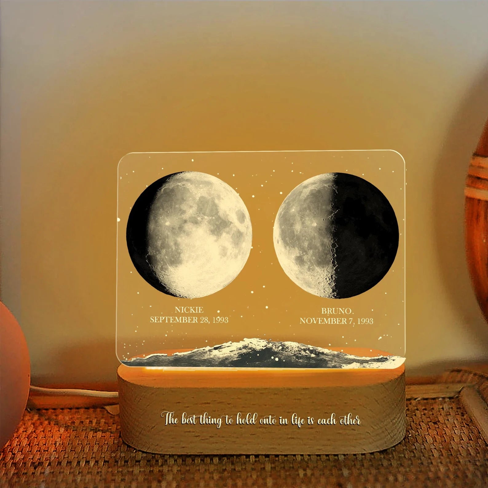 Personalized Moon Phases Couple Night Light, Custom Moon Phase, Anniversary Gift, Gift For Couple, Engagement Gifts, Married Couple Gift.NLFRBILUMIE18 NLFRBILUMIE18