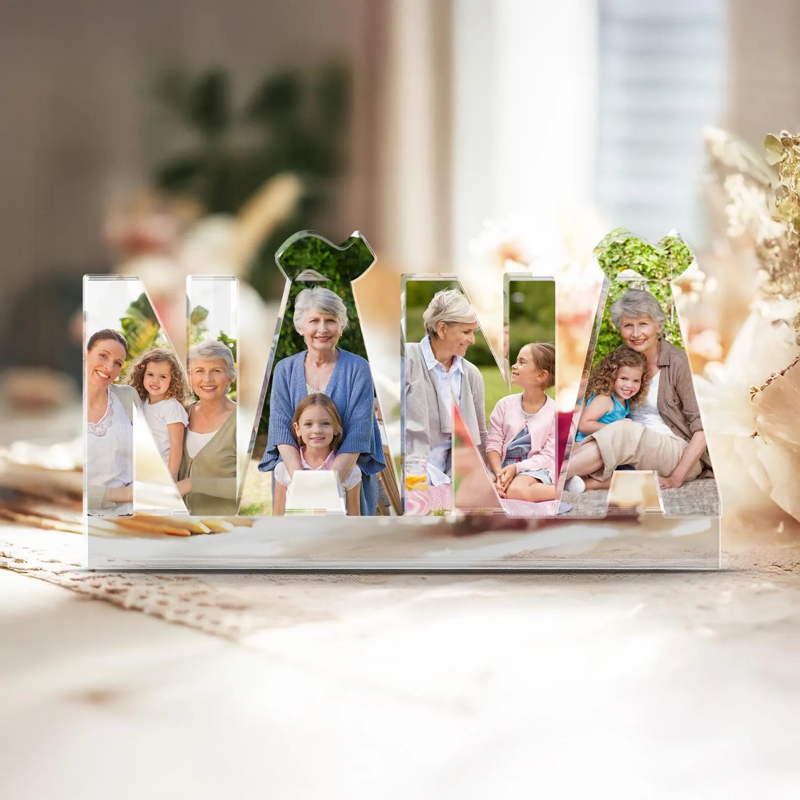 Custom Nana Photo Collage Acrylic Block, Grandma Photo Gift, Mother's Day Gift, Grandma Birthday Gift, Gift From Grandkids, Gift For Nana. MDBILUMIE16