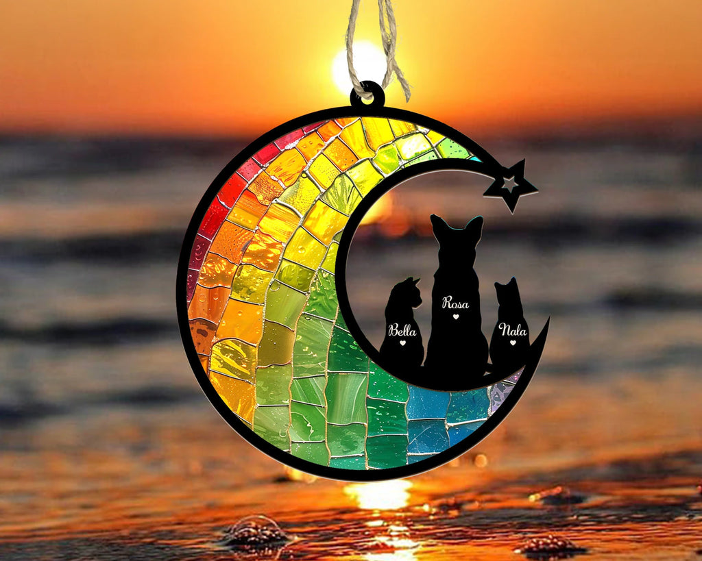 Personalized Pet Loss Sympathy Gift, Pet Memorial Suncatcher, Pet Rainbow Bridge Gift, Dog Loss Gift, Pet Remembrance Gift, Loss Of Pet Gift. SCCBILUMMIE37