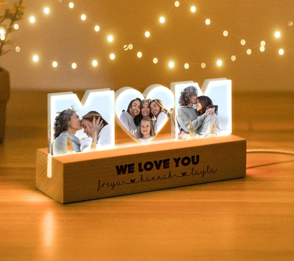 Custom Mom Photo Collage Night Light, Mom Gift From Daughter, Mothers Day Gift, Gift for Mom, Mom Birthday Gift, Gift For Her.  NLFRBILUMIE33