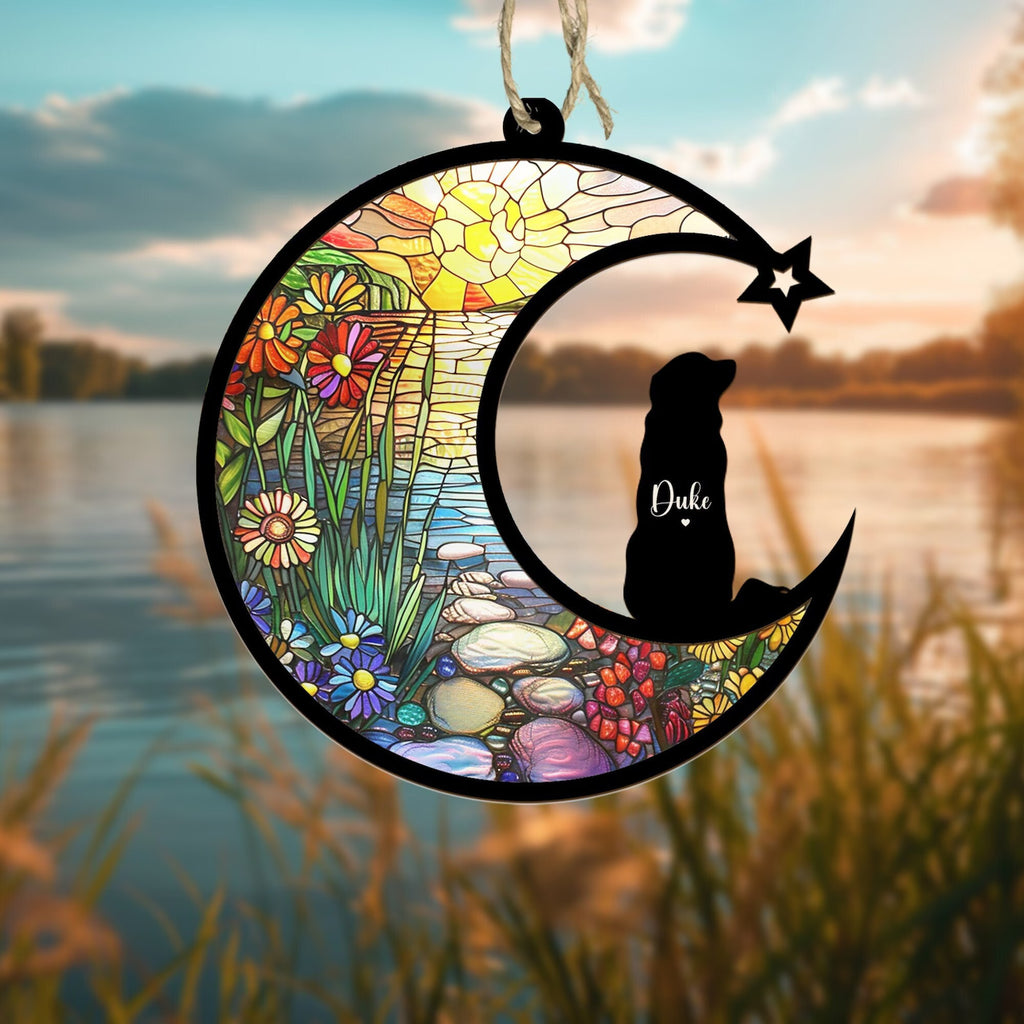 Personalized Loss Of Dog Sympathy Gift, Custom Dog Memorial Suncatcher, Dog Memorial Gift, Loss of Dog Gift, Dog Remembrance Gift. SCCBILUMMIE5