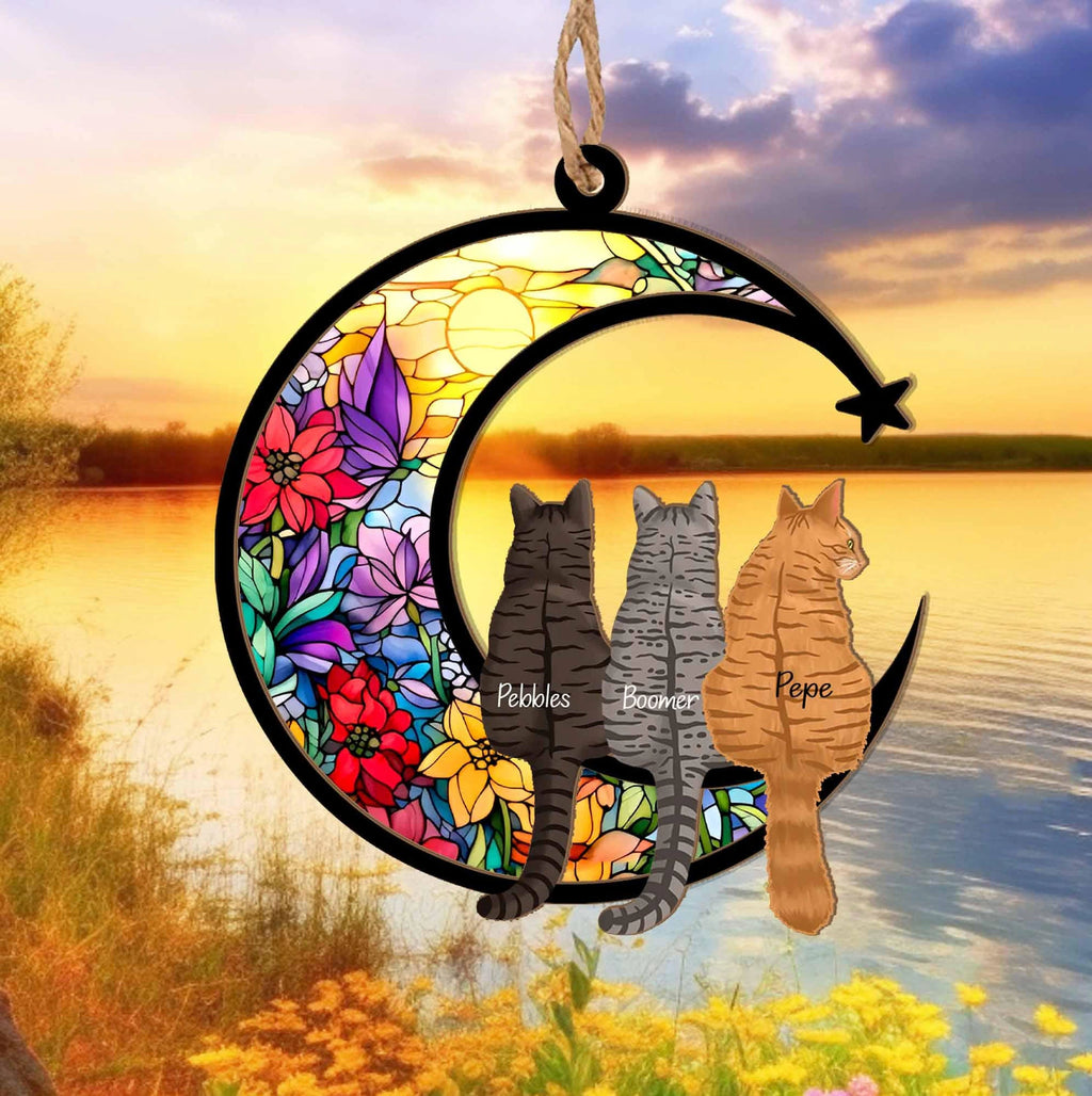 Personalized Loss Of Cats Suncatcher, Cat Memorial Suncatcher, Loss of Cats Sympathy Gift, Cat Loss Gift, Cat Remembrance Gift. SCCBILUMMIE25