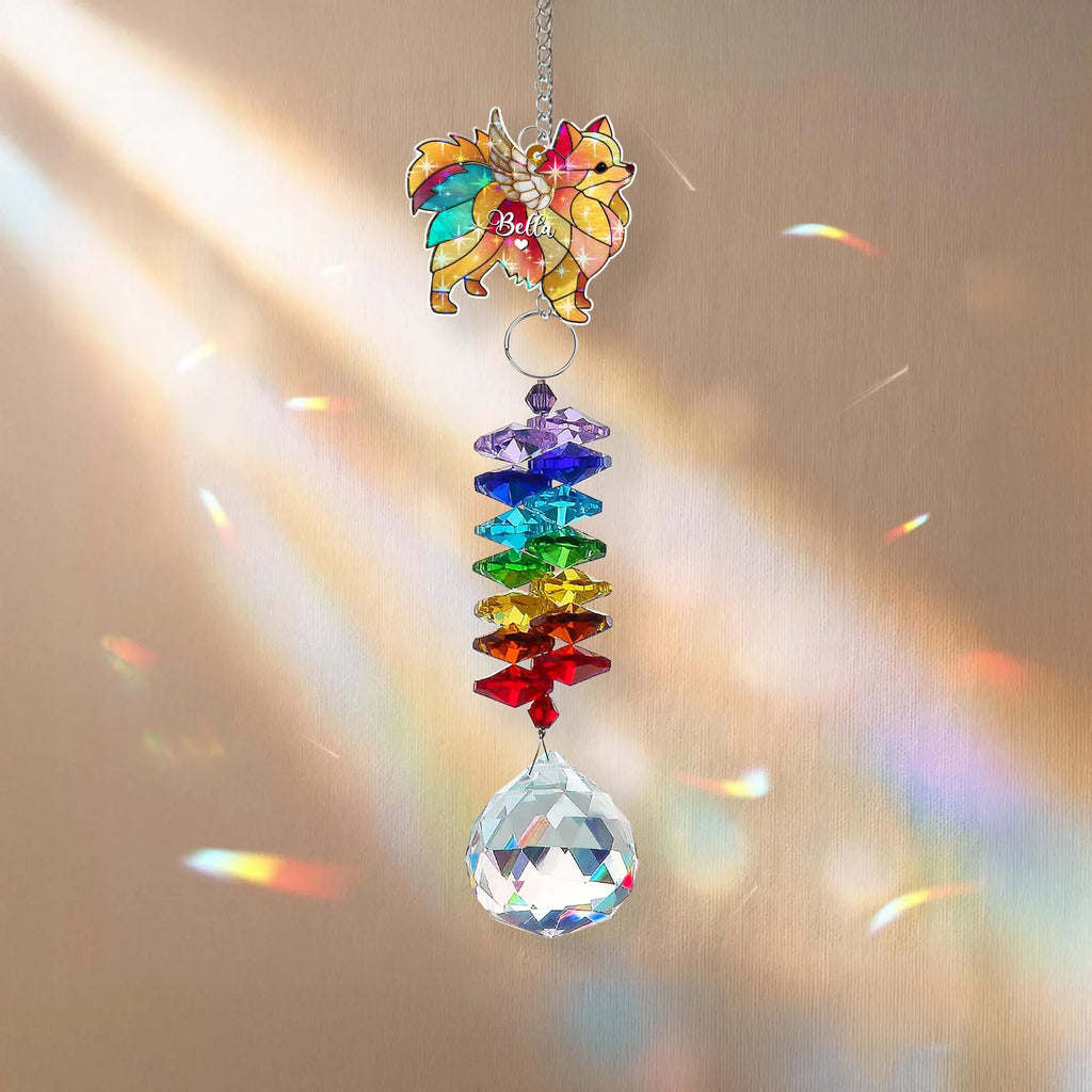 Custom Dog Crystal Rainbow Suncatcher, Dog Memorial Gift, Dog Loss Gift, Pet Loss Sympathy Gift, Dogs Remembrance Gift, Gift For Dog Mom. MGBILUMIE10