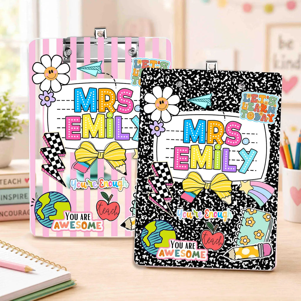 Personalized Teacher Groovy Clipboard, Teacher Appreciation Gift, Back To School Gift, New Teacher Gift, Gift For Teacher, School Supplies. BTSBILUMIE5