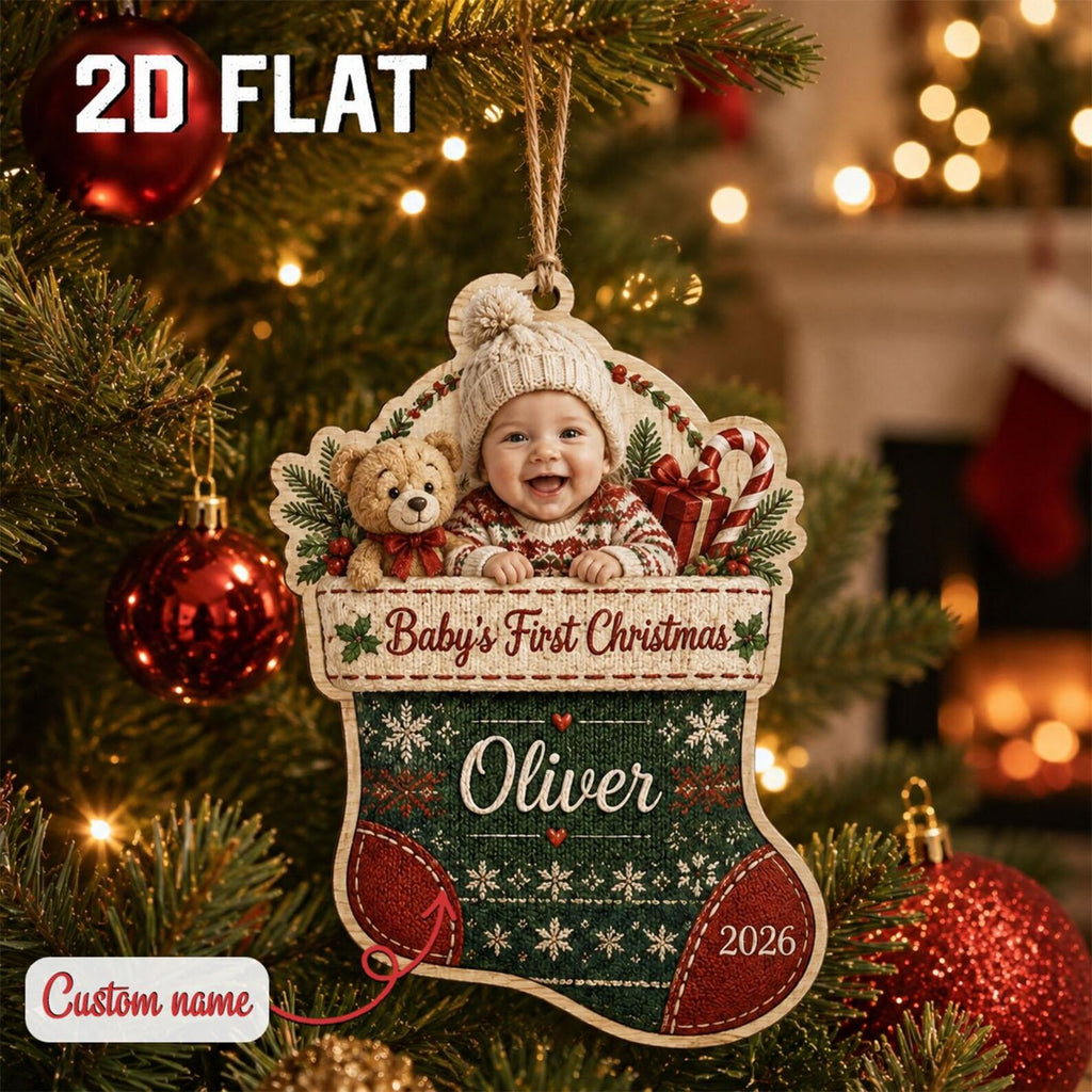 Personalized Baby First Christmas Ornament 2026, Custom Photo Wooden Gift Box Ornament, Newborn Keepsake, New Parents Holiday Gift	COBILUMIE116