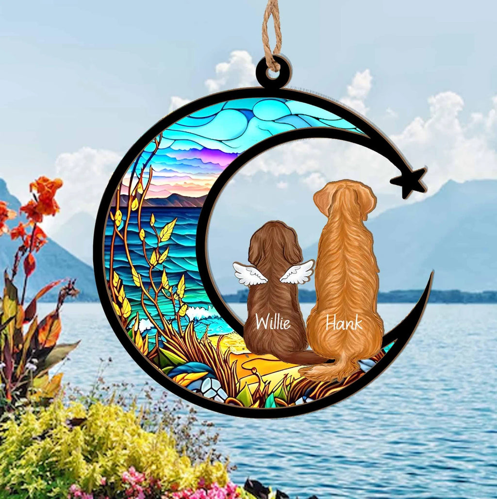 Personalized Dogs Memorial Suncatcher, Custom Pet Memorial Gift, Pet Loss Gift, Dog Loss Sympathy Gift, Dog Remembrance Gift. SCCBILUMMIE43