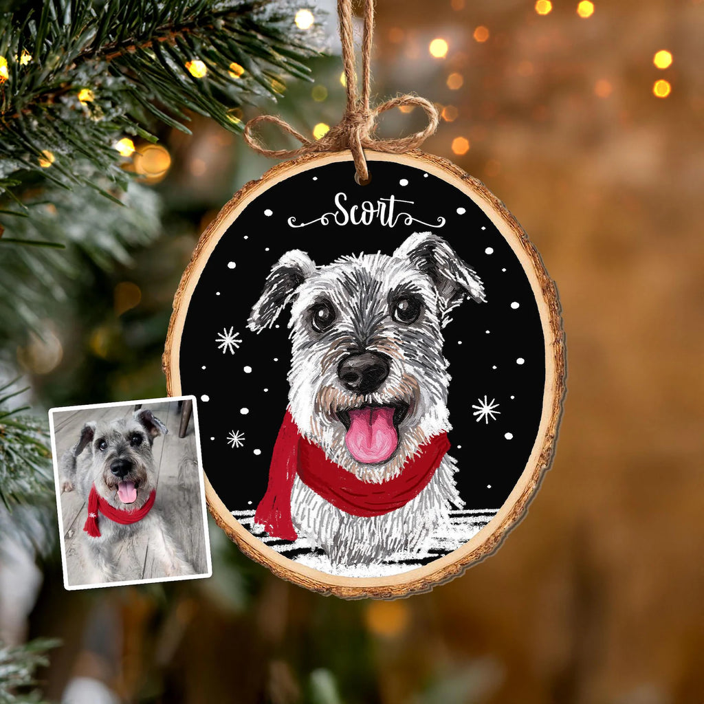 Custom Pet Portraits Using Pet's Photo Ornament, Custom Puppy's First Christmas Ornament, Custom Dog Portrait Ornament, Pet Memorial Gift. COBILUMIE26